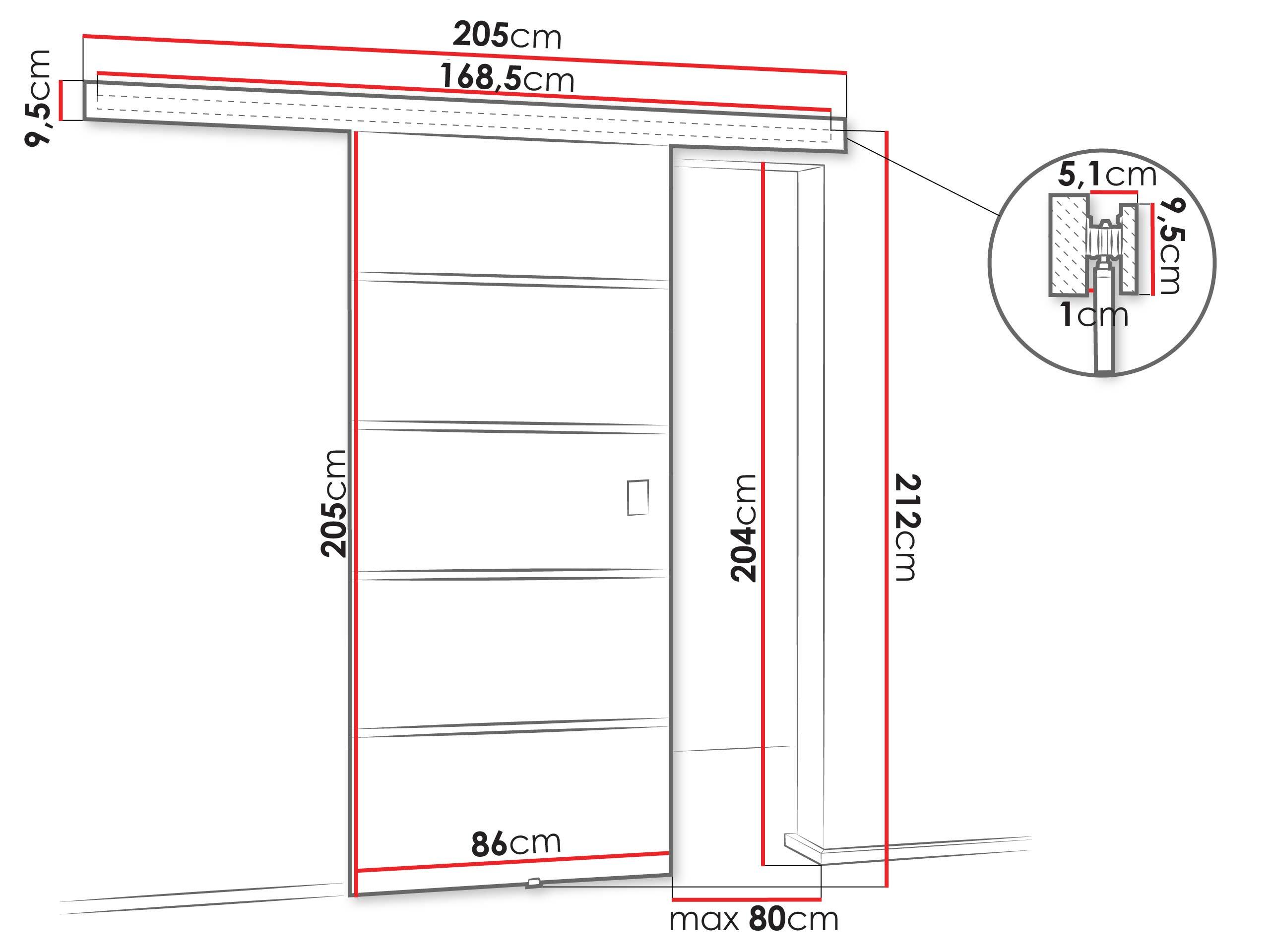 Sliding door Dover 171 (Craft oak)
