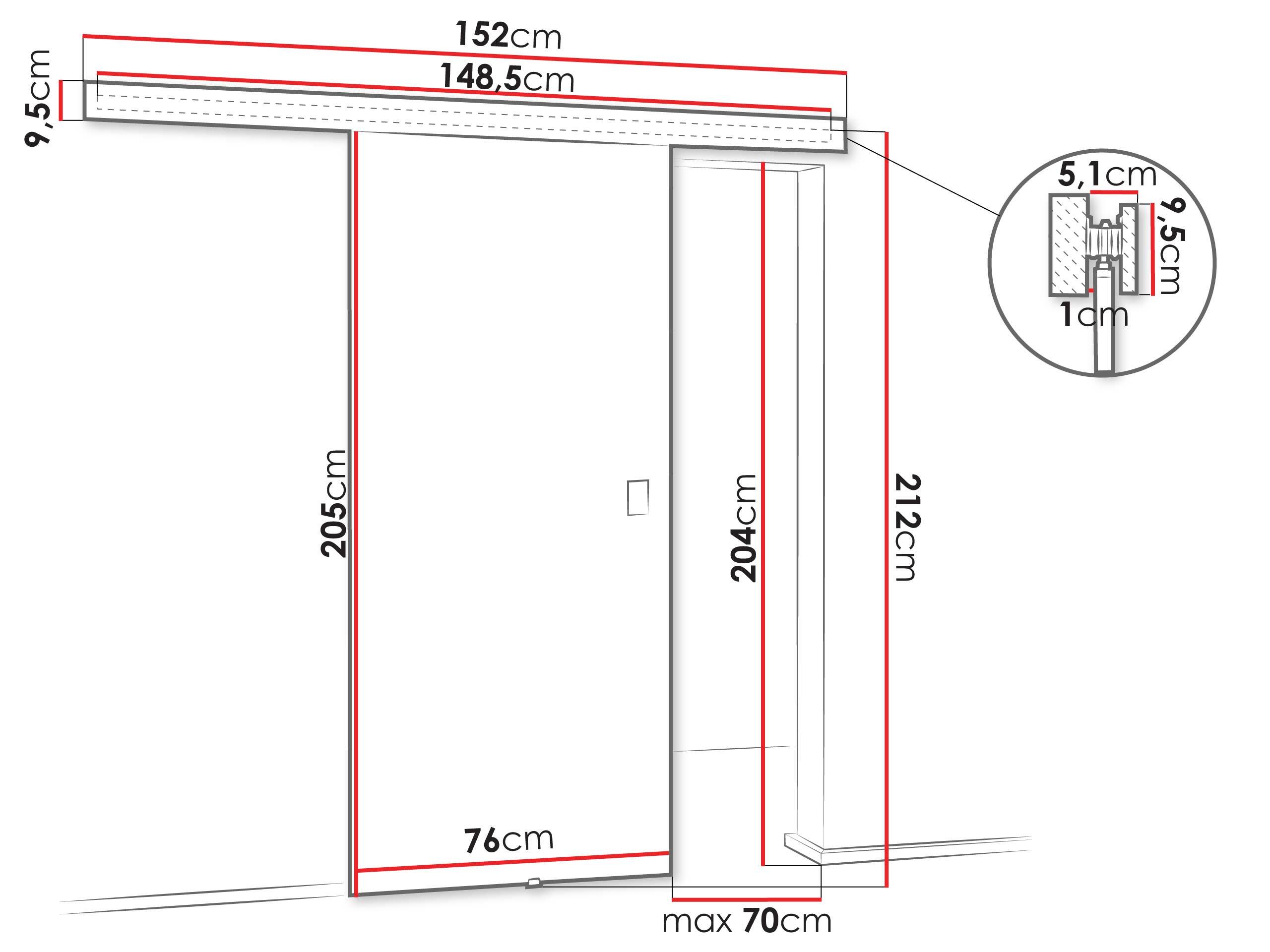 Sliding door Dover 215 (Graphite)