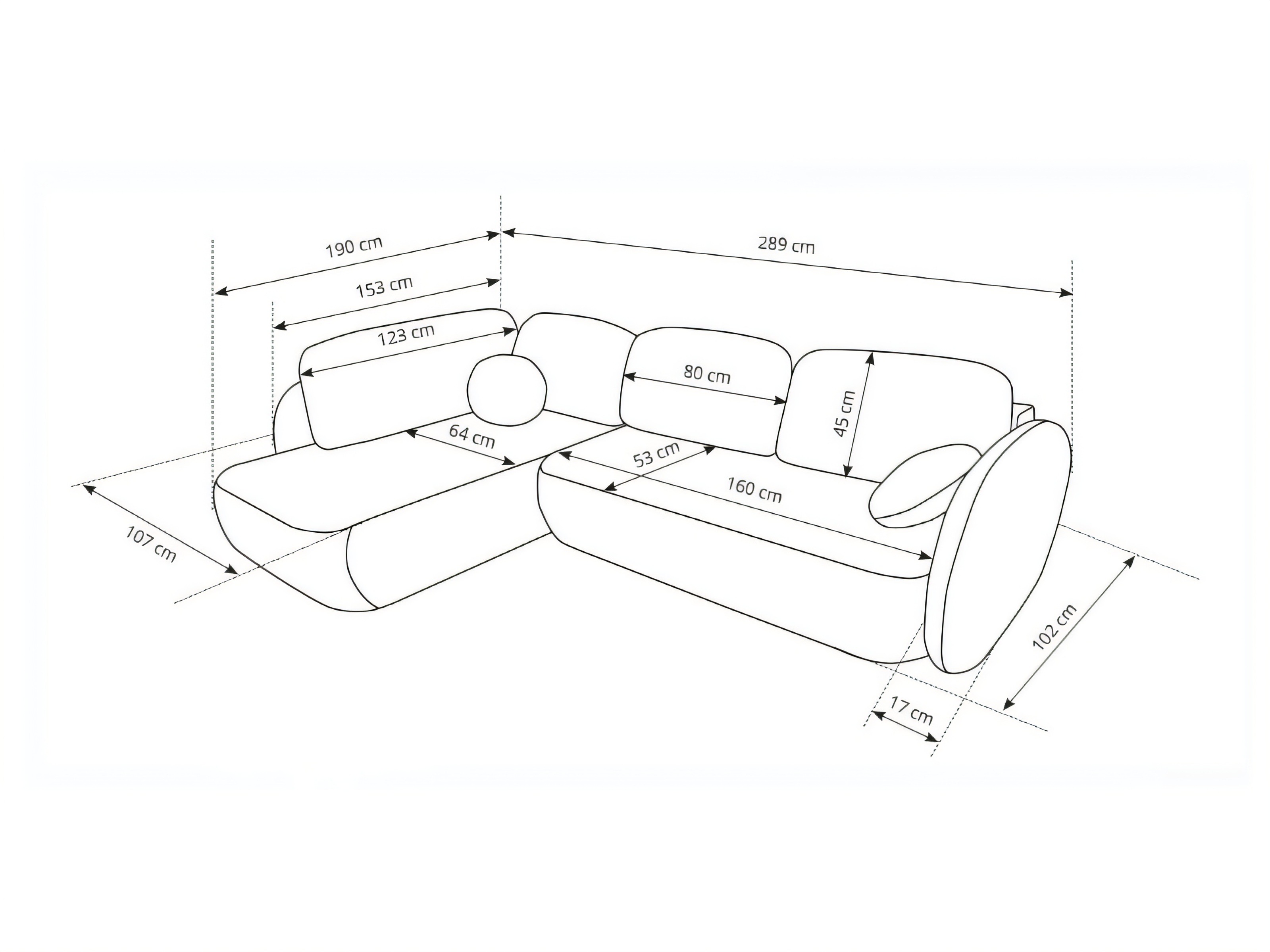 Corner sofa Kingston 208 (Egon 07)