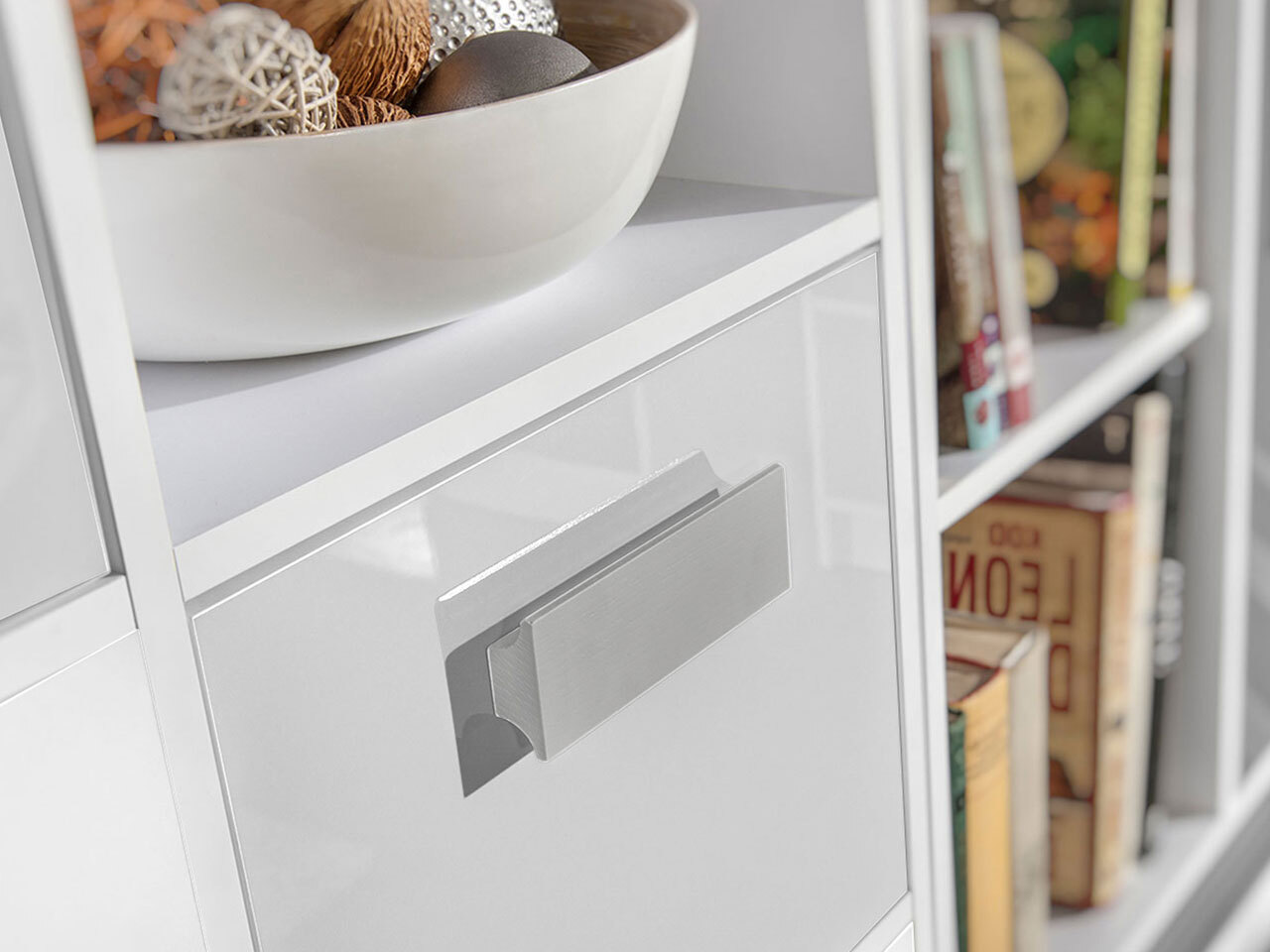 Children's room set Merevari 108 (White + Glossy white + Grey)