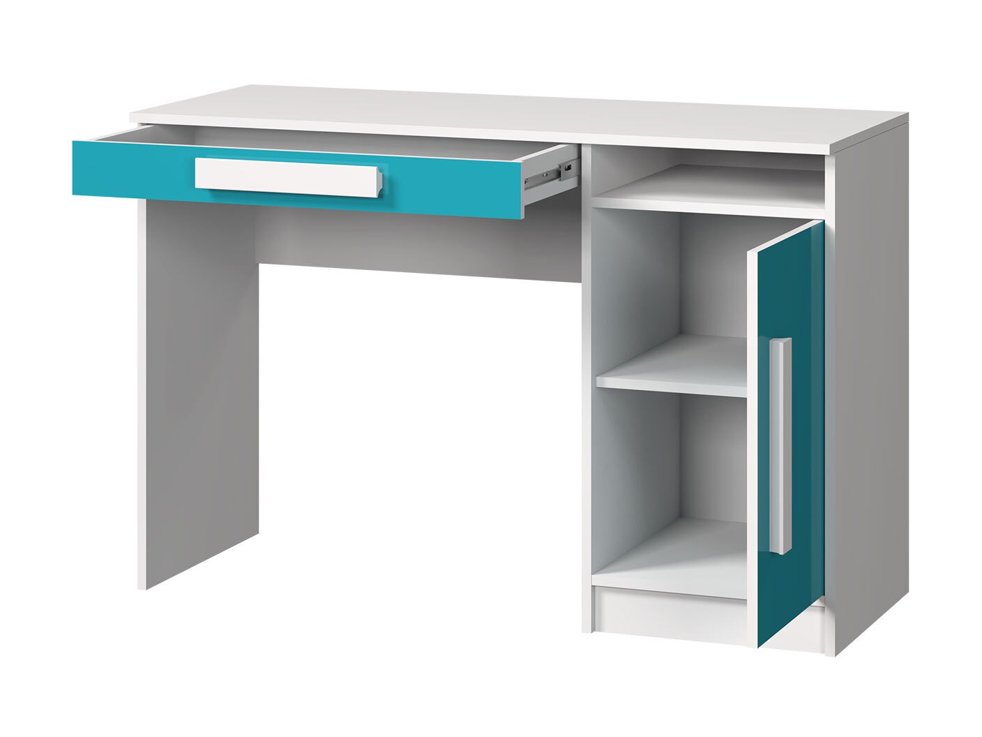 Desk Merevari 100 (White + Glossy white + Grey)