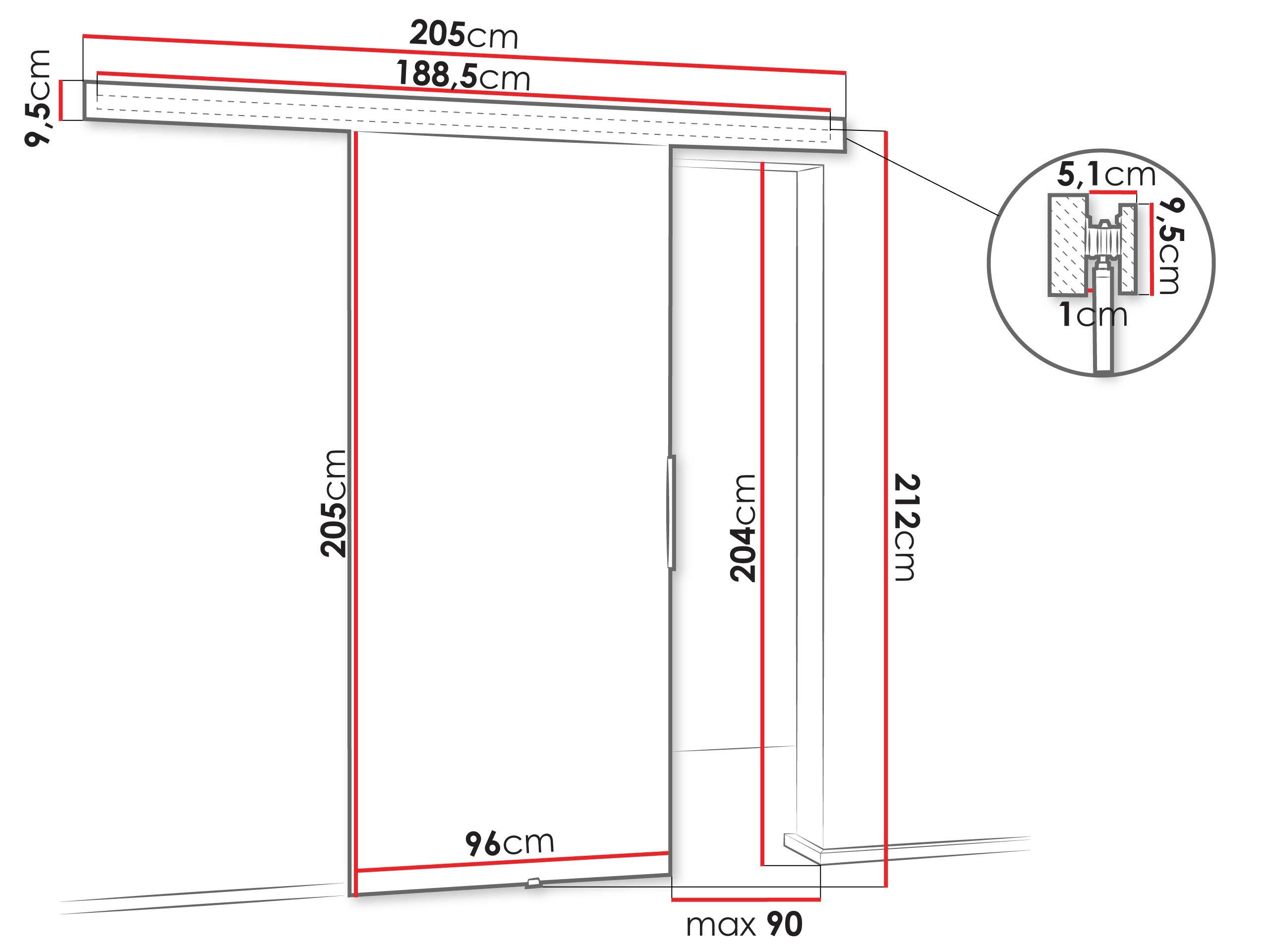 Sliding door Dover 142 (Sonoma oak)