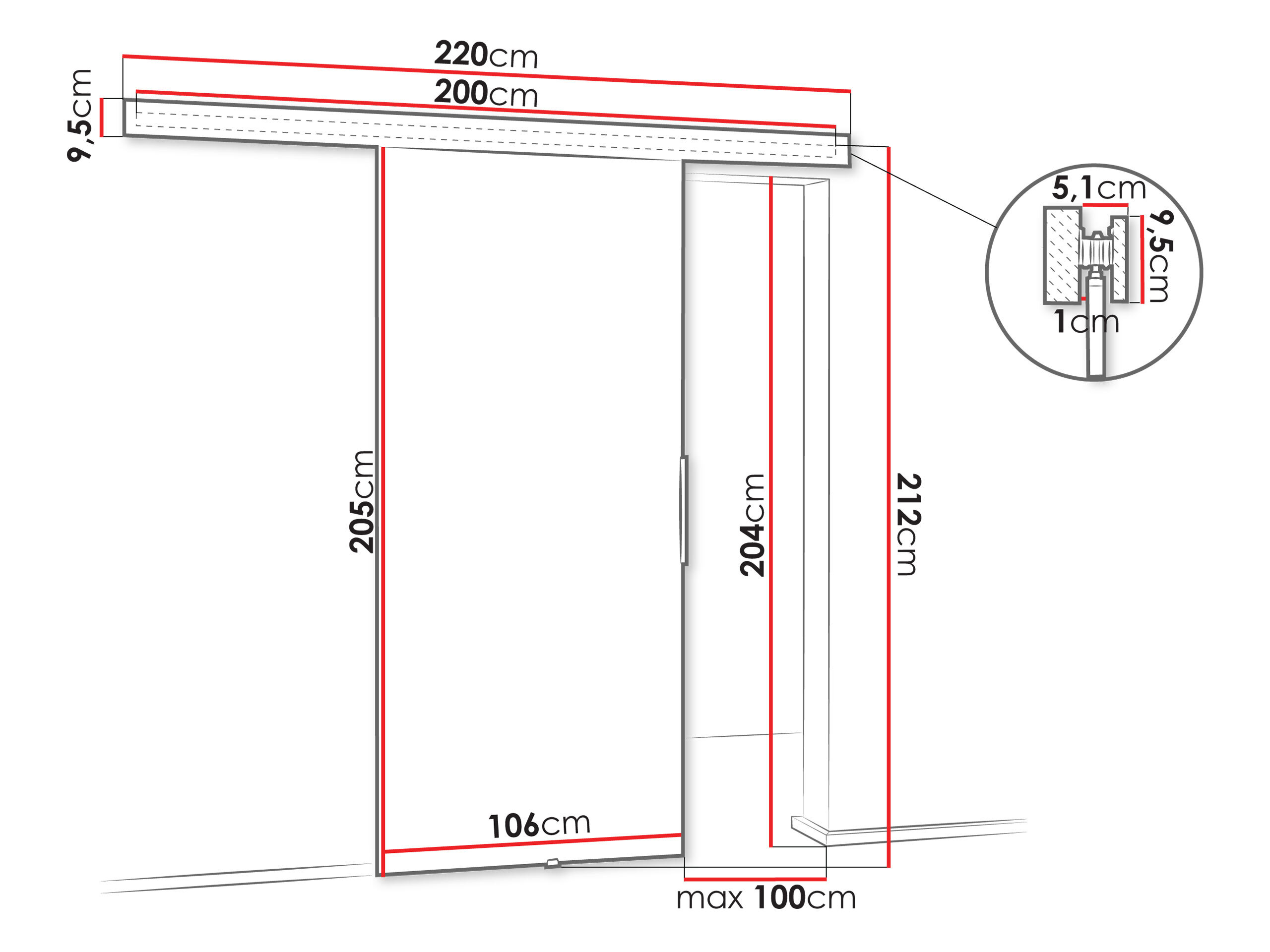 Sliding door Dover 143 (White)