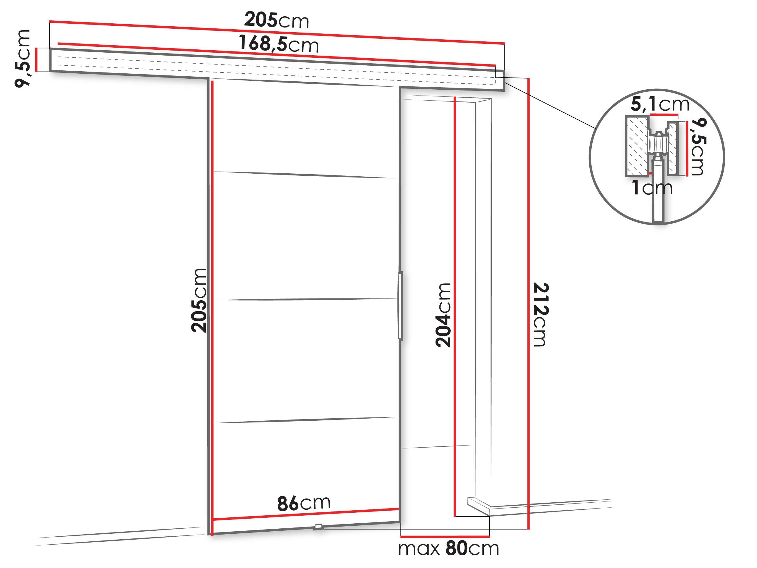 Sliding door Dover 144 (Sonoma oak)