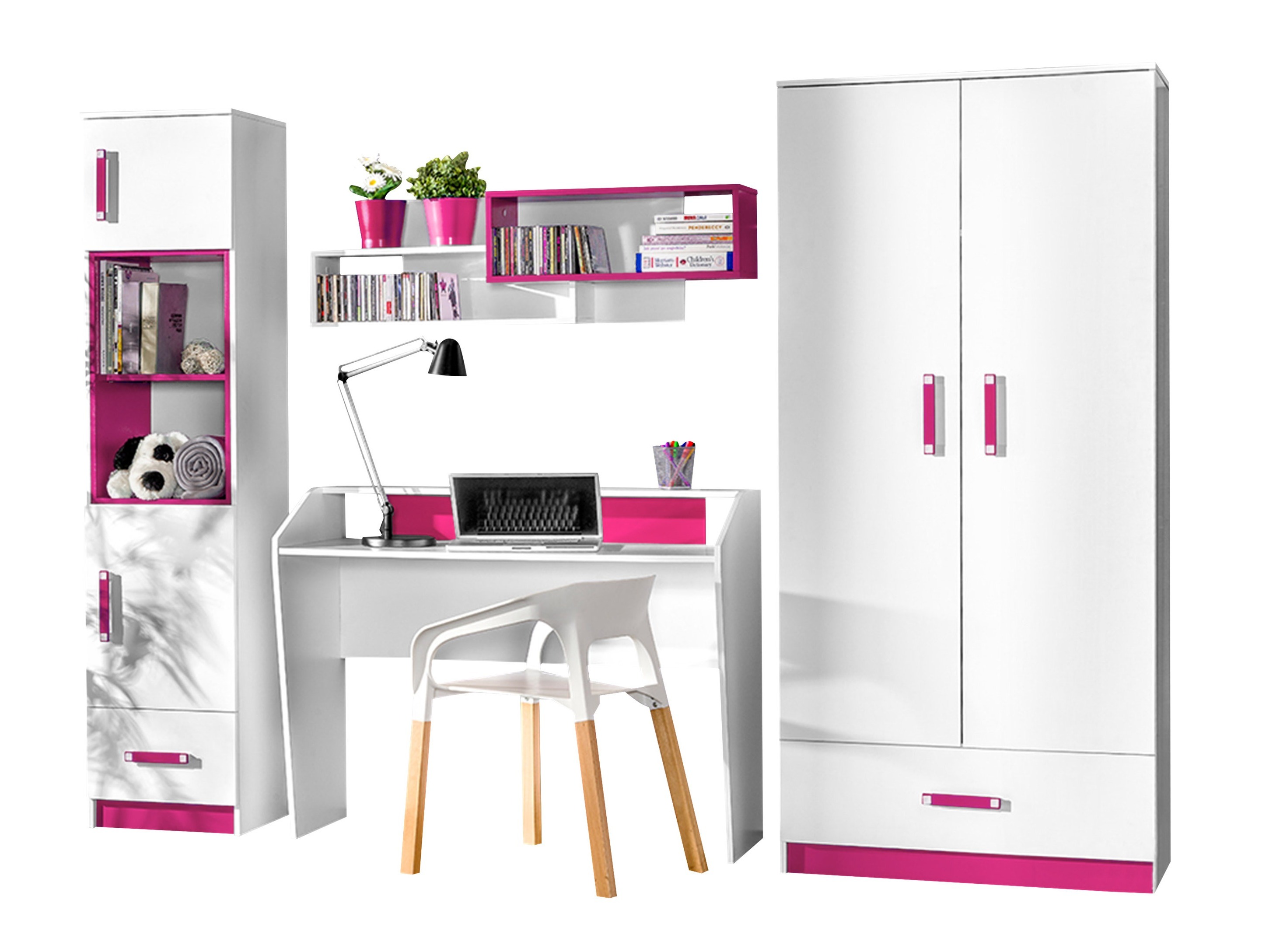 Children's room set Sorviru 106 (White + Pink)