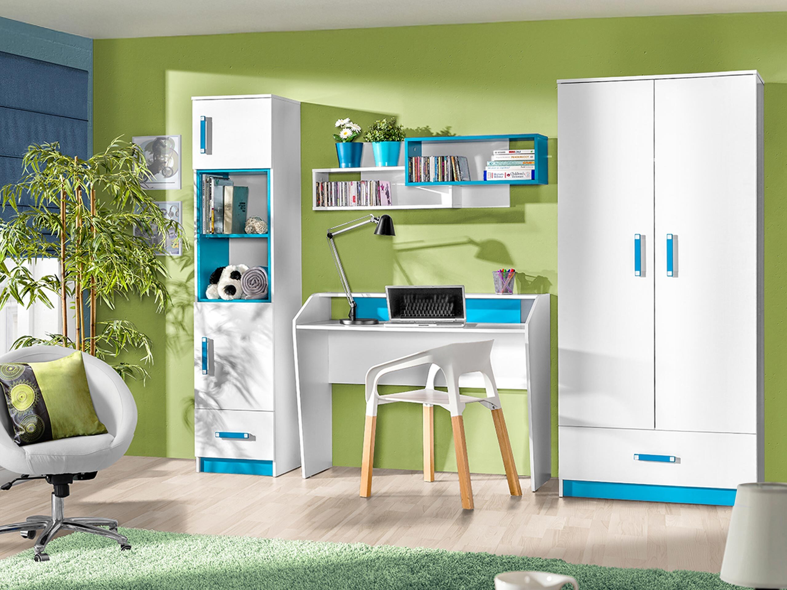 Children's room set Sorviru 106 (White + Turquoise)