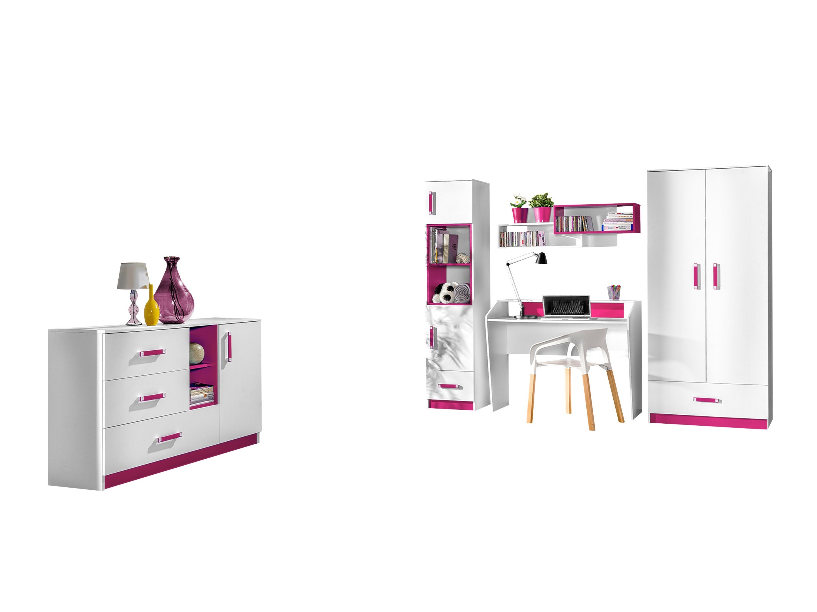 Children's room set Sorviru 107 (White + Pink)
