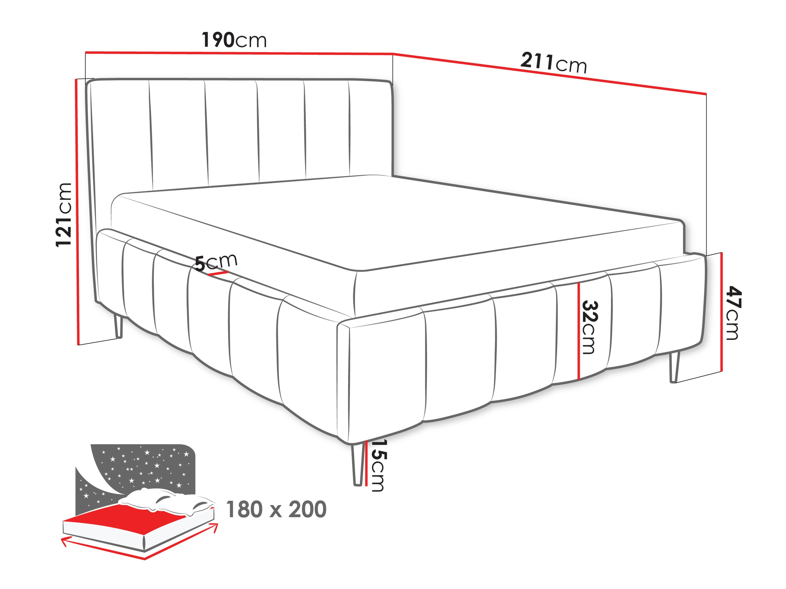 Bed Baltimore 208 (Lambi 11)