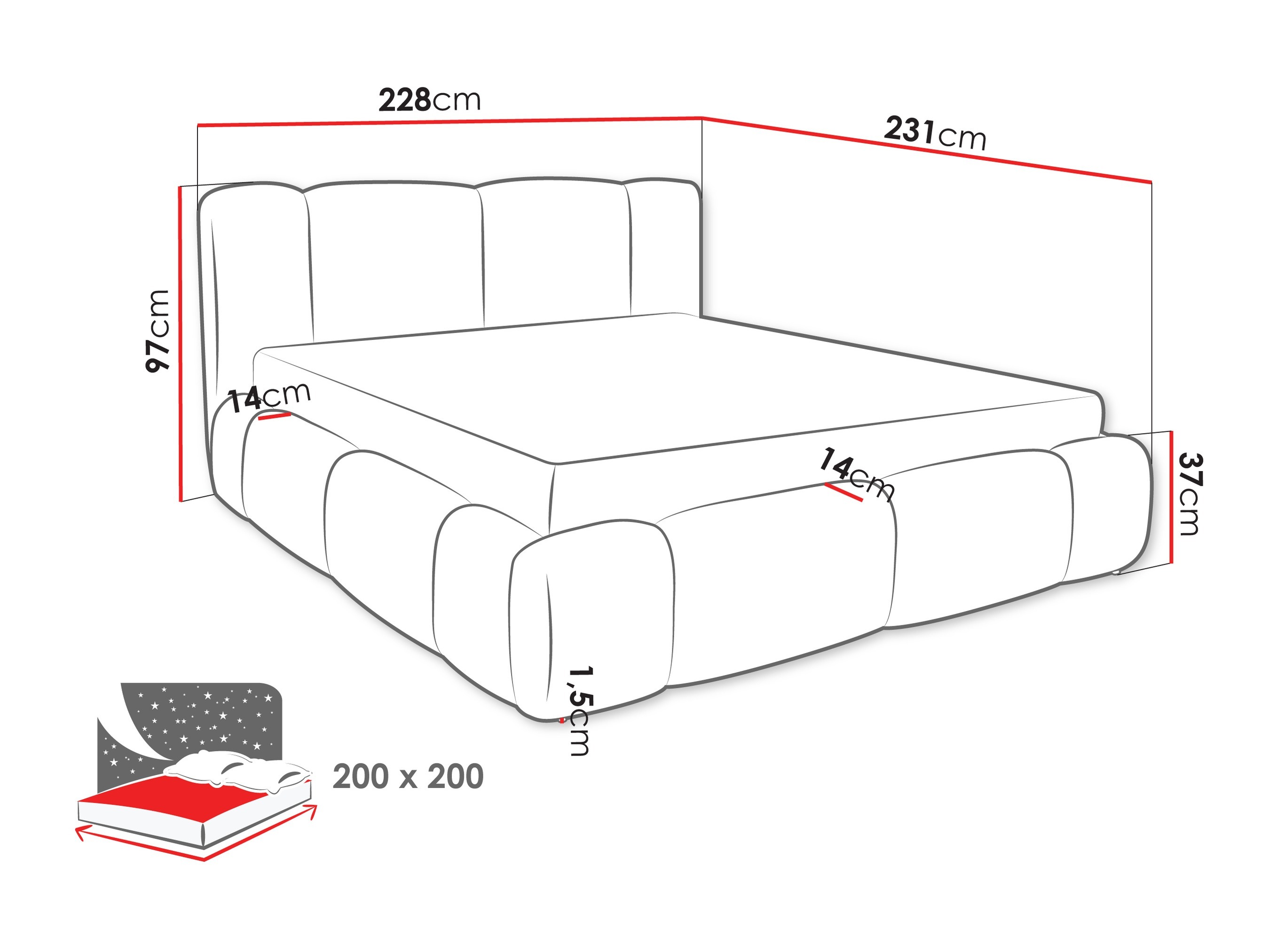 Bed Baltimore 211 (Lambi 12)