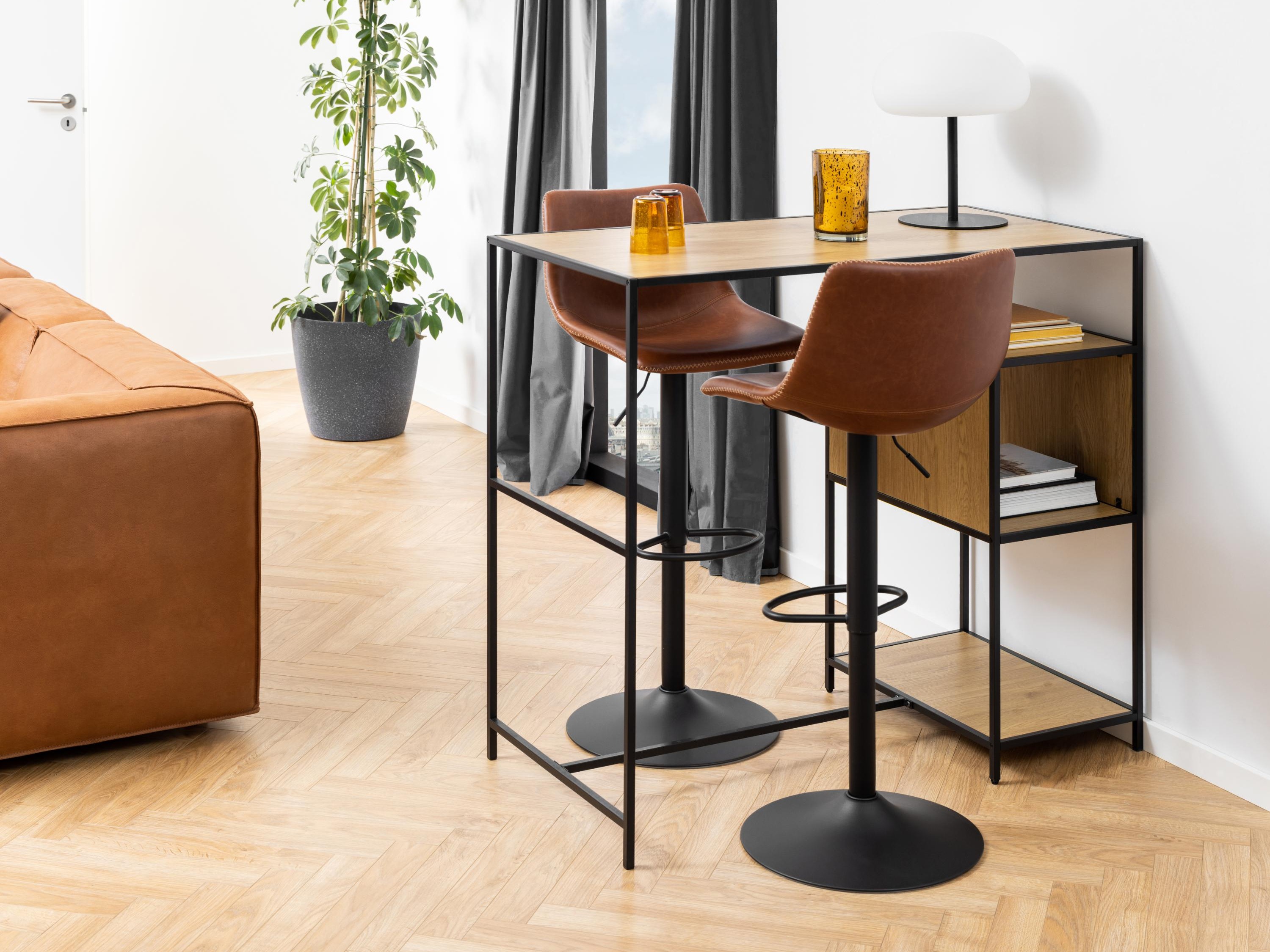 Counter stool Norsica 500 (Black + Brown)
