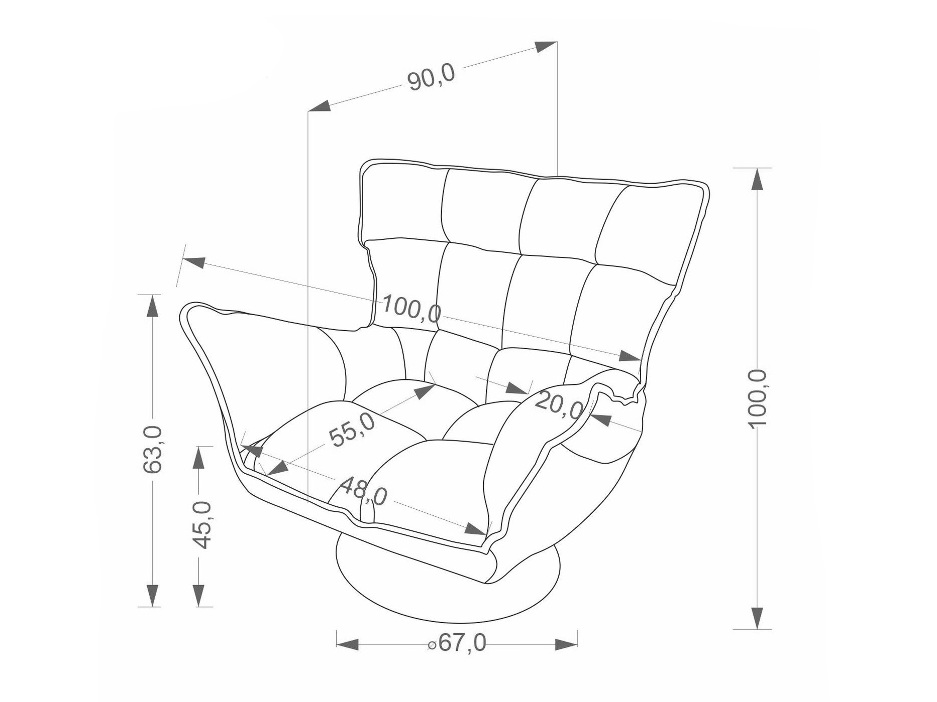 Armchair Houston 2149 (Cremona 14)
