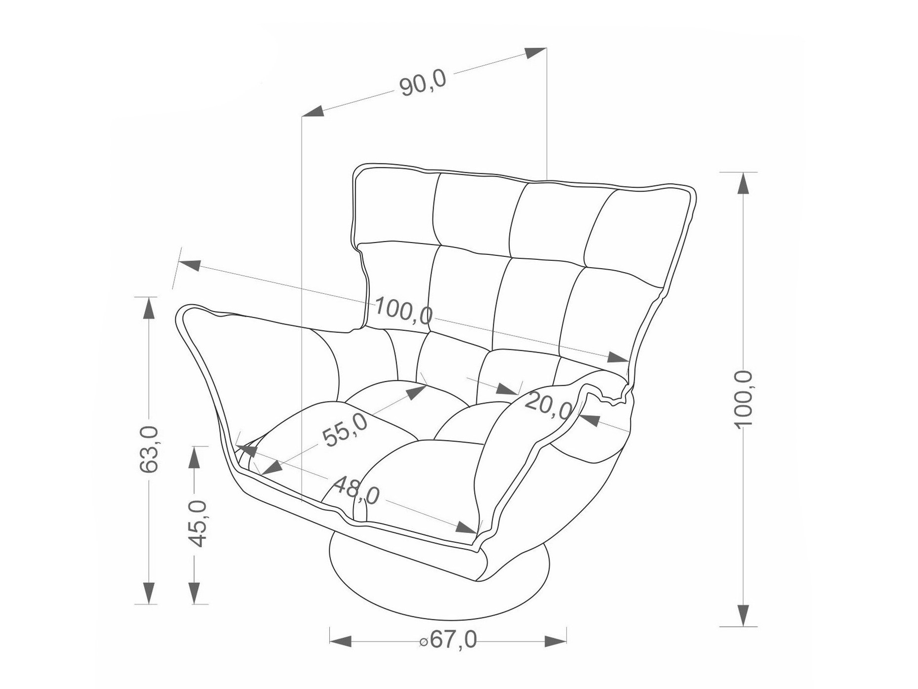 Armchair Houston 2149 (Cremona 96)