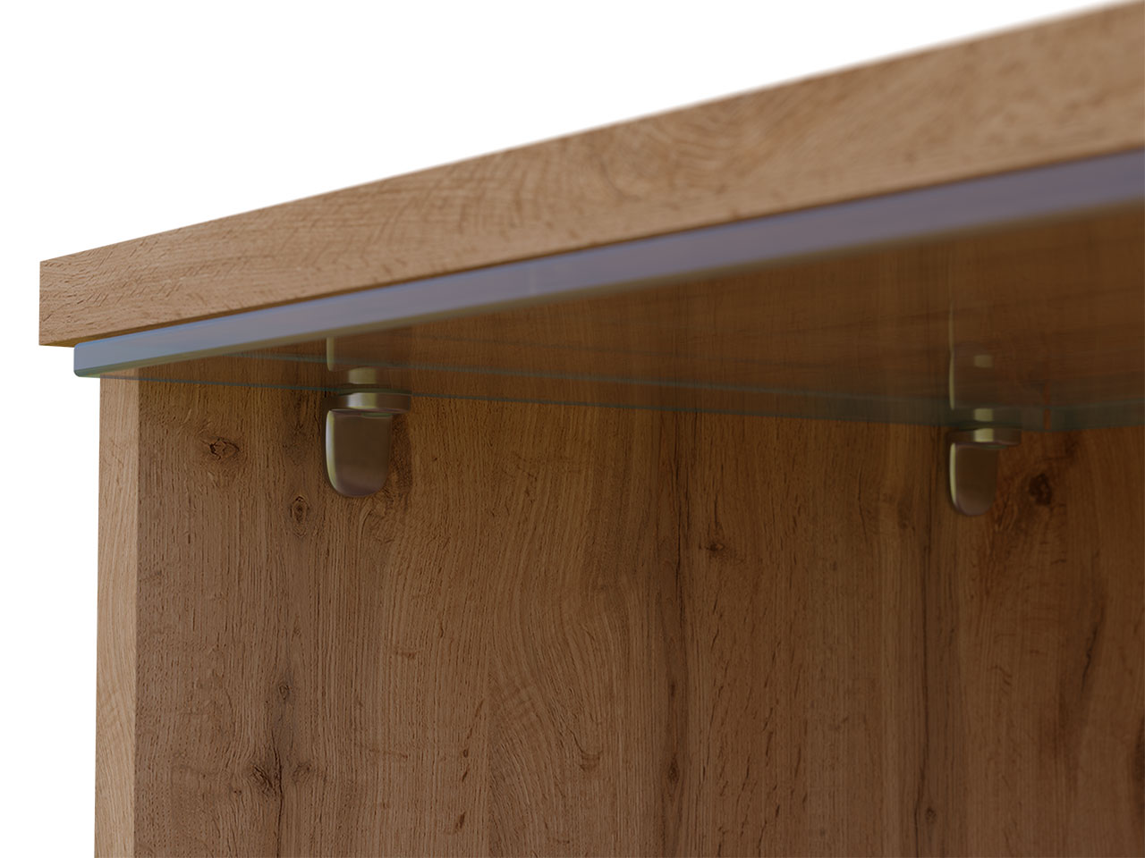 TV stand Scientia (White + Glossy white)