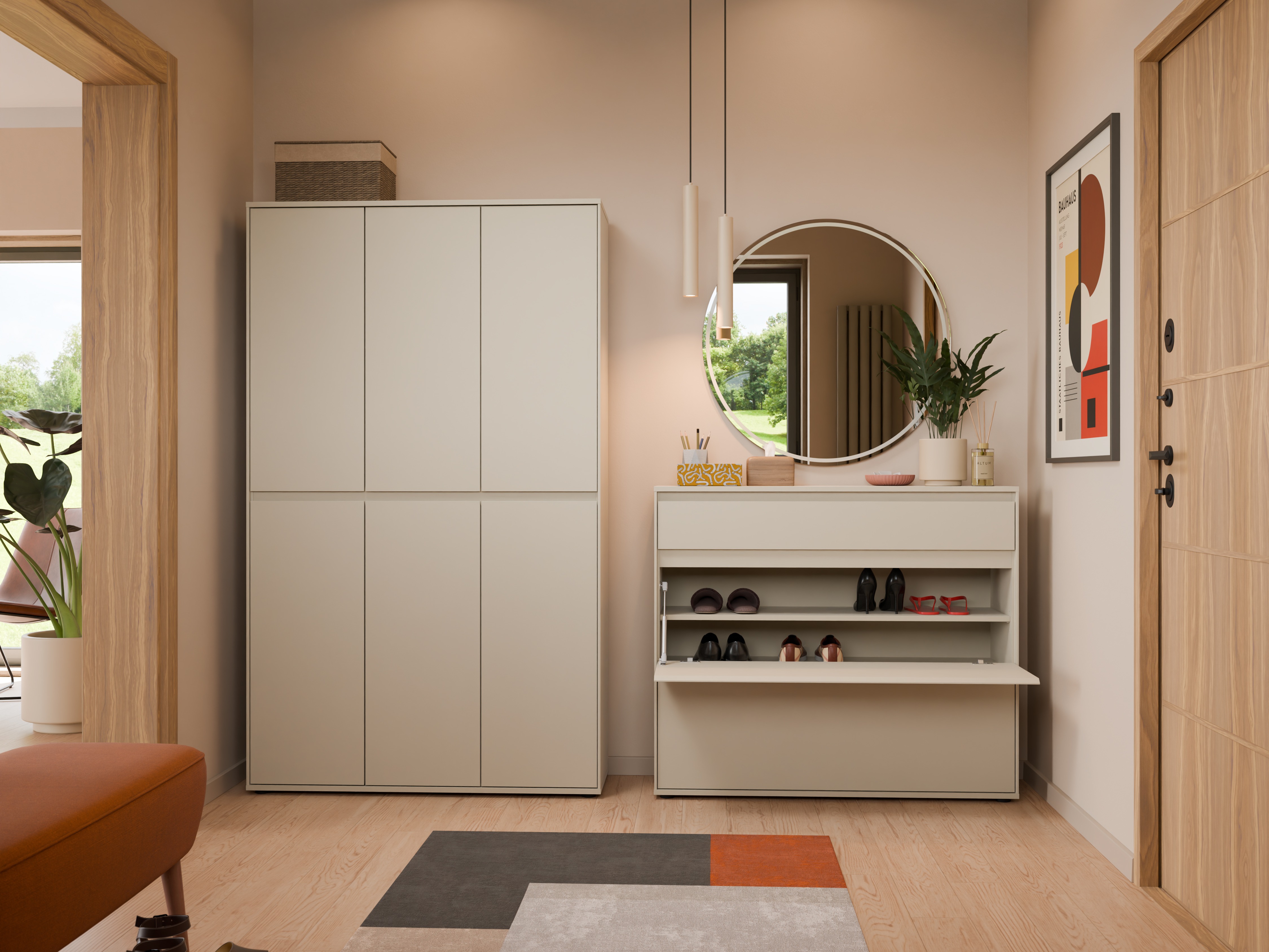 Shoe cabinet Torfiou 102 (Cashmere)