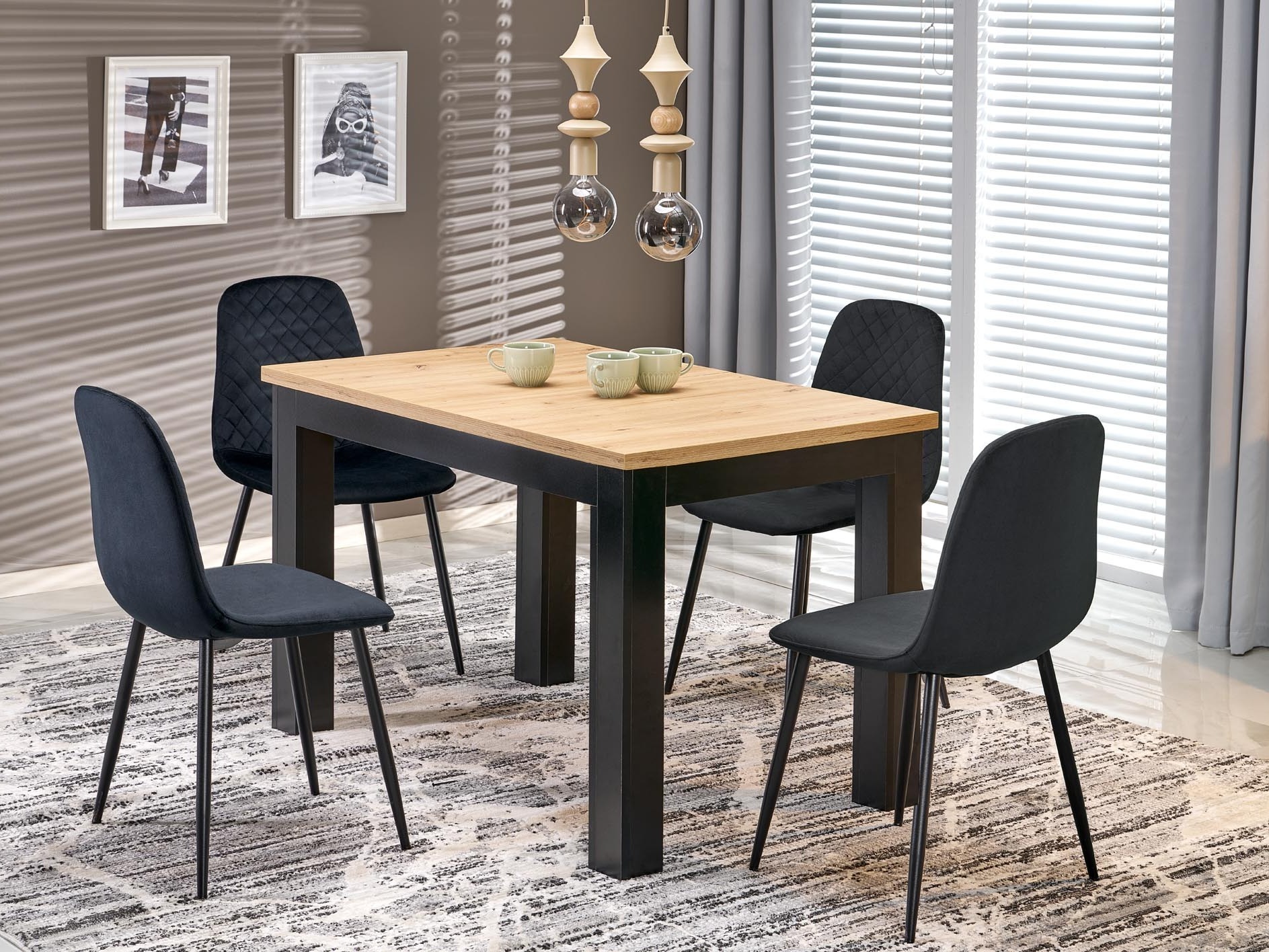 Table Houston 2165 (Artisan oak + Black)