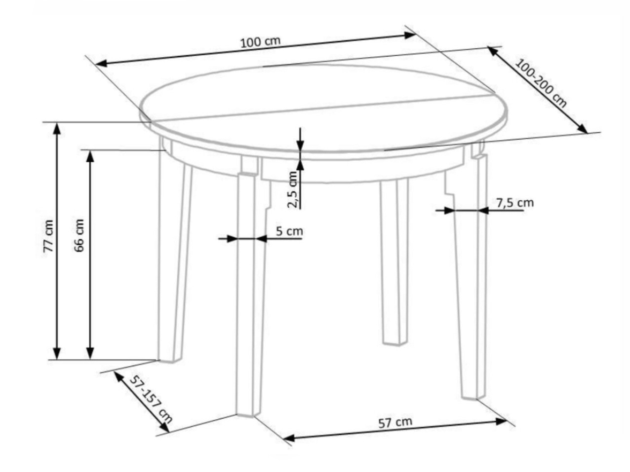 Table Houston 785 (Oak + Black)