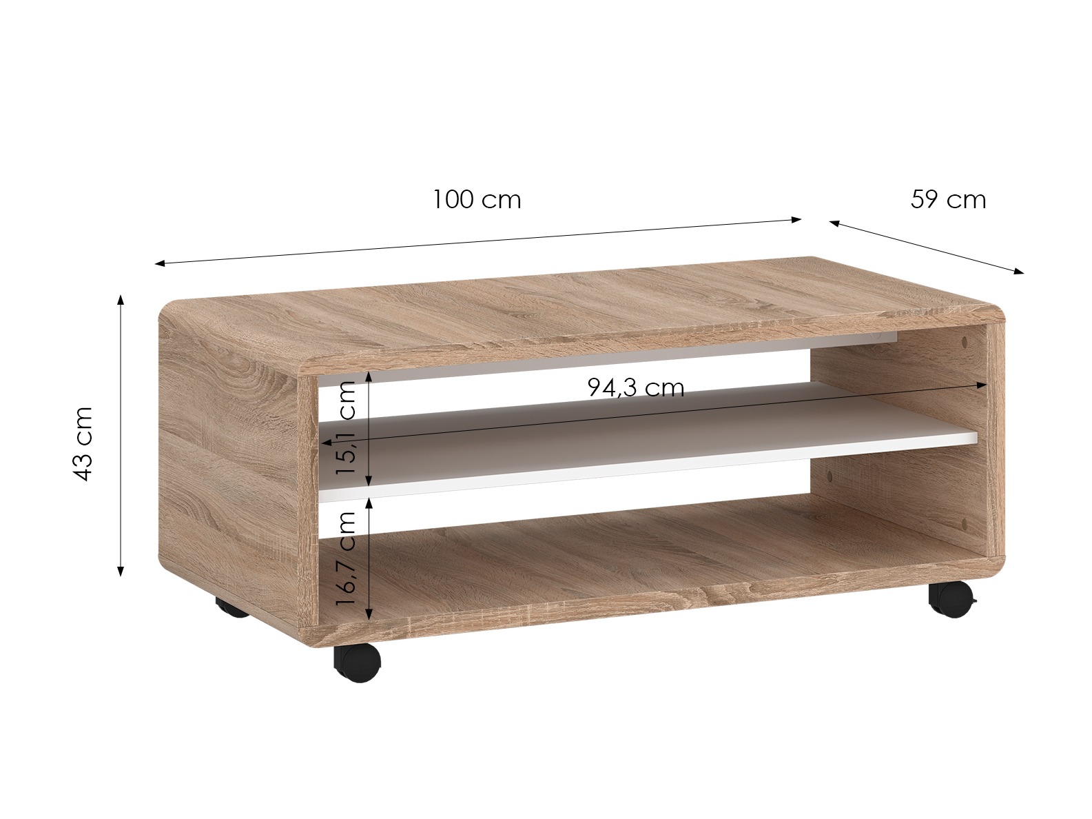 Coffee table Ontario 239 (Sonoma oak + White)