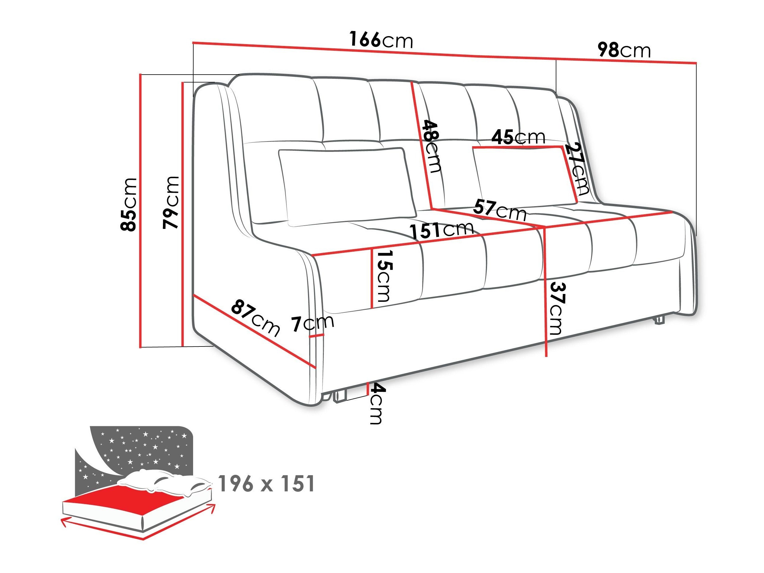 Sofa bed Columbus 257 (Sereno 689)