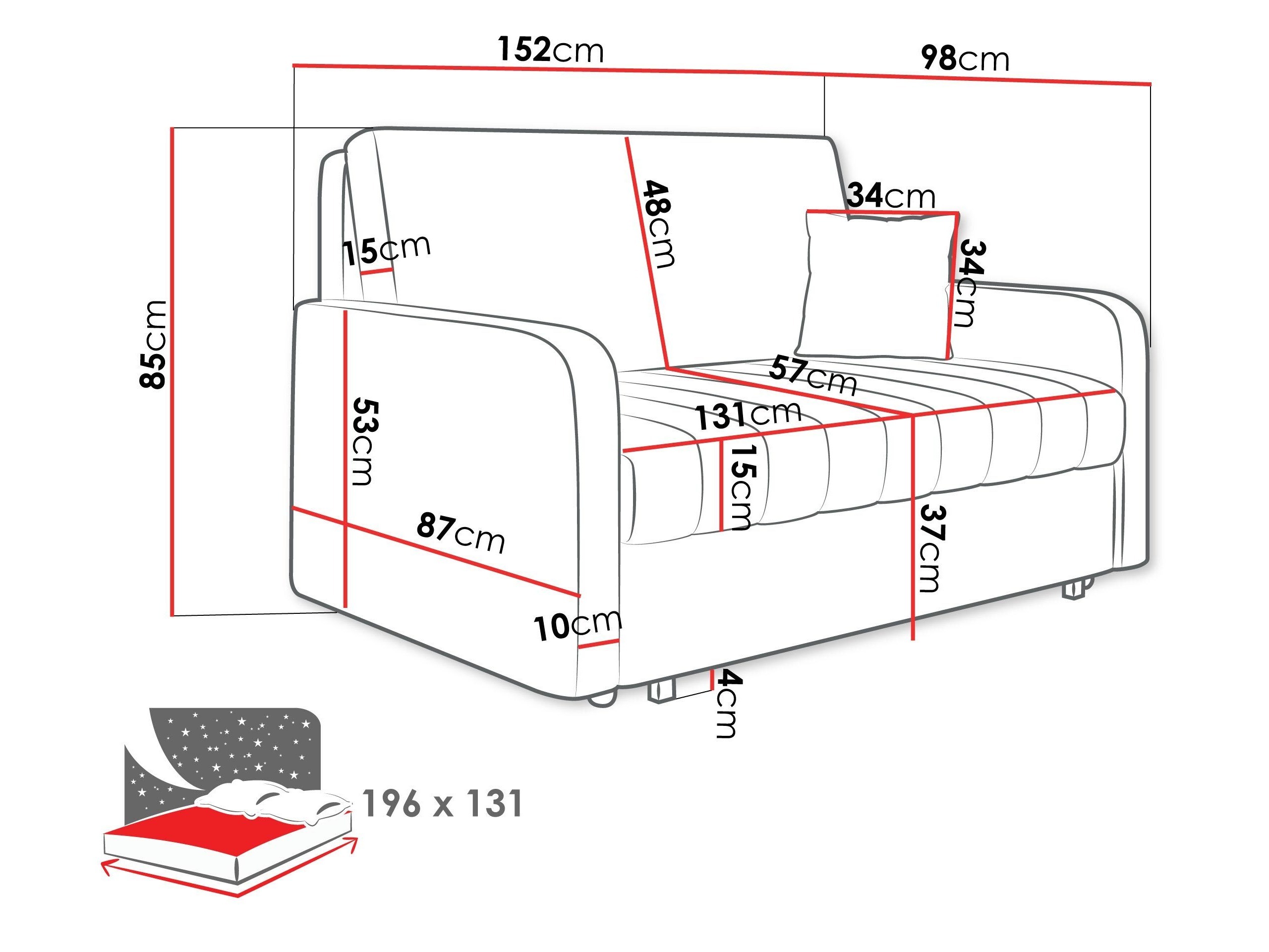 Sofa bed Columbus 260 (Polo 891)
