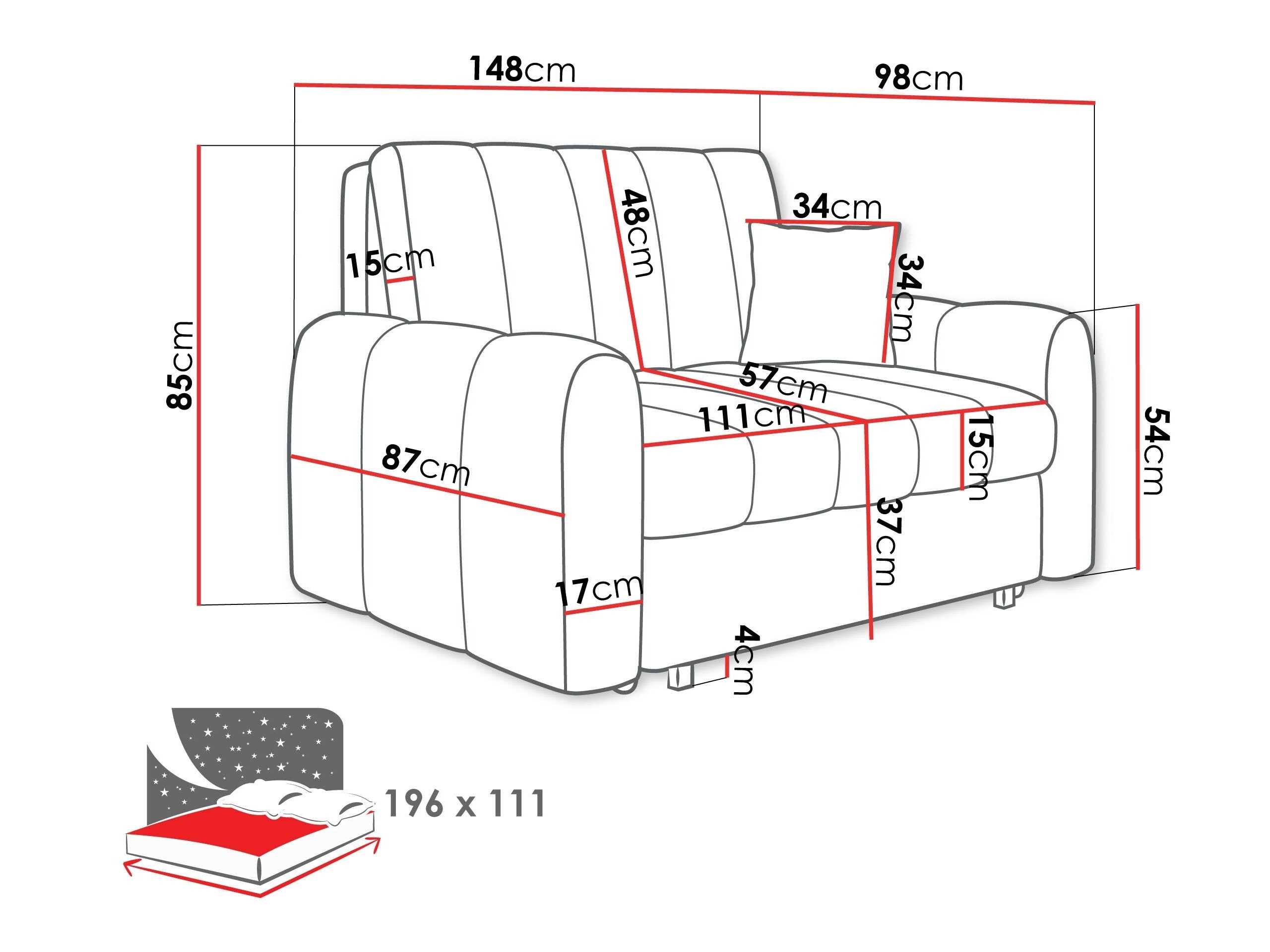 Sofa bed Columbus 263 (Lumo 30)