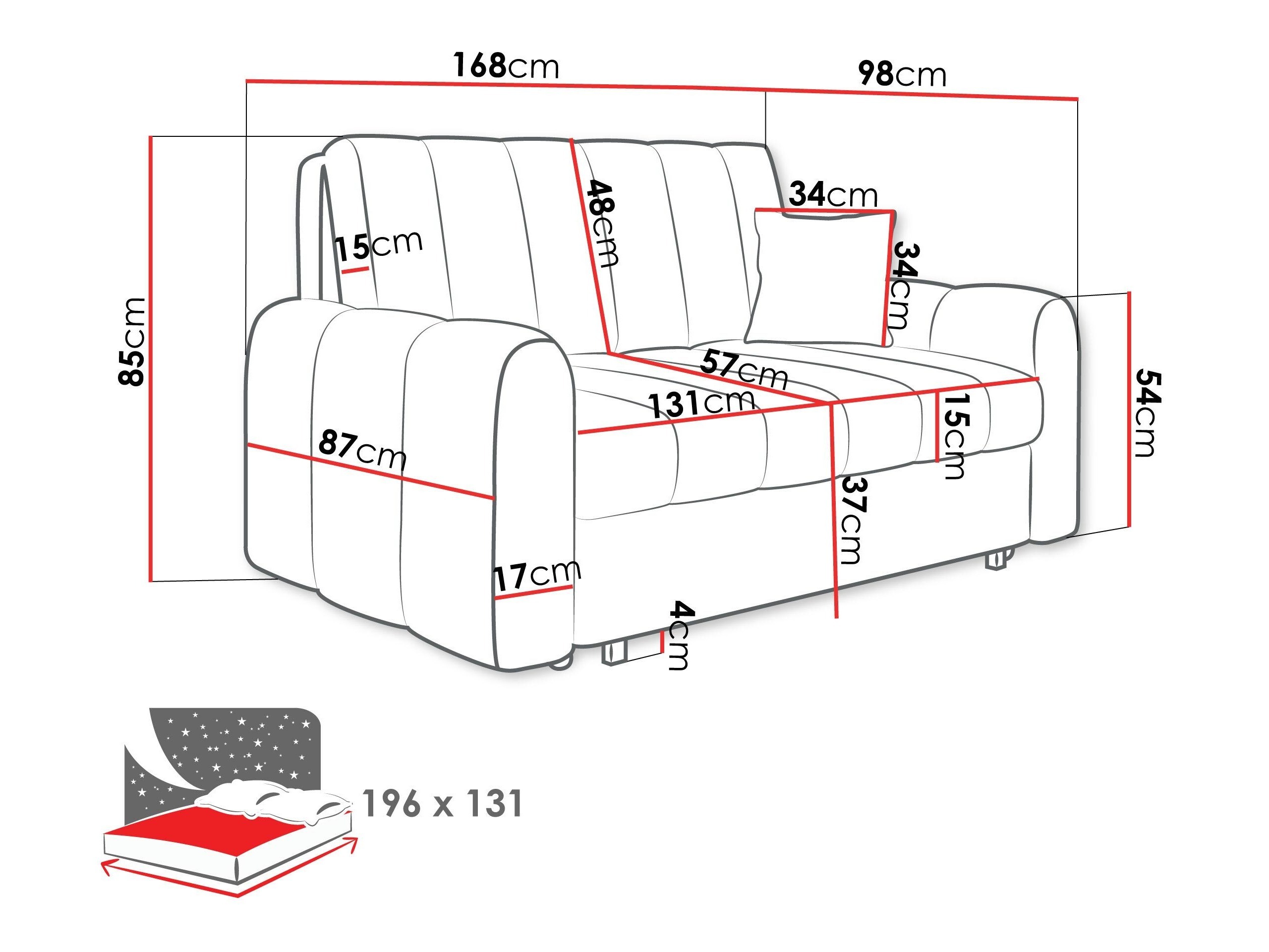 Sofa bed Columbus 264 (Lumo 30)