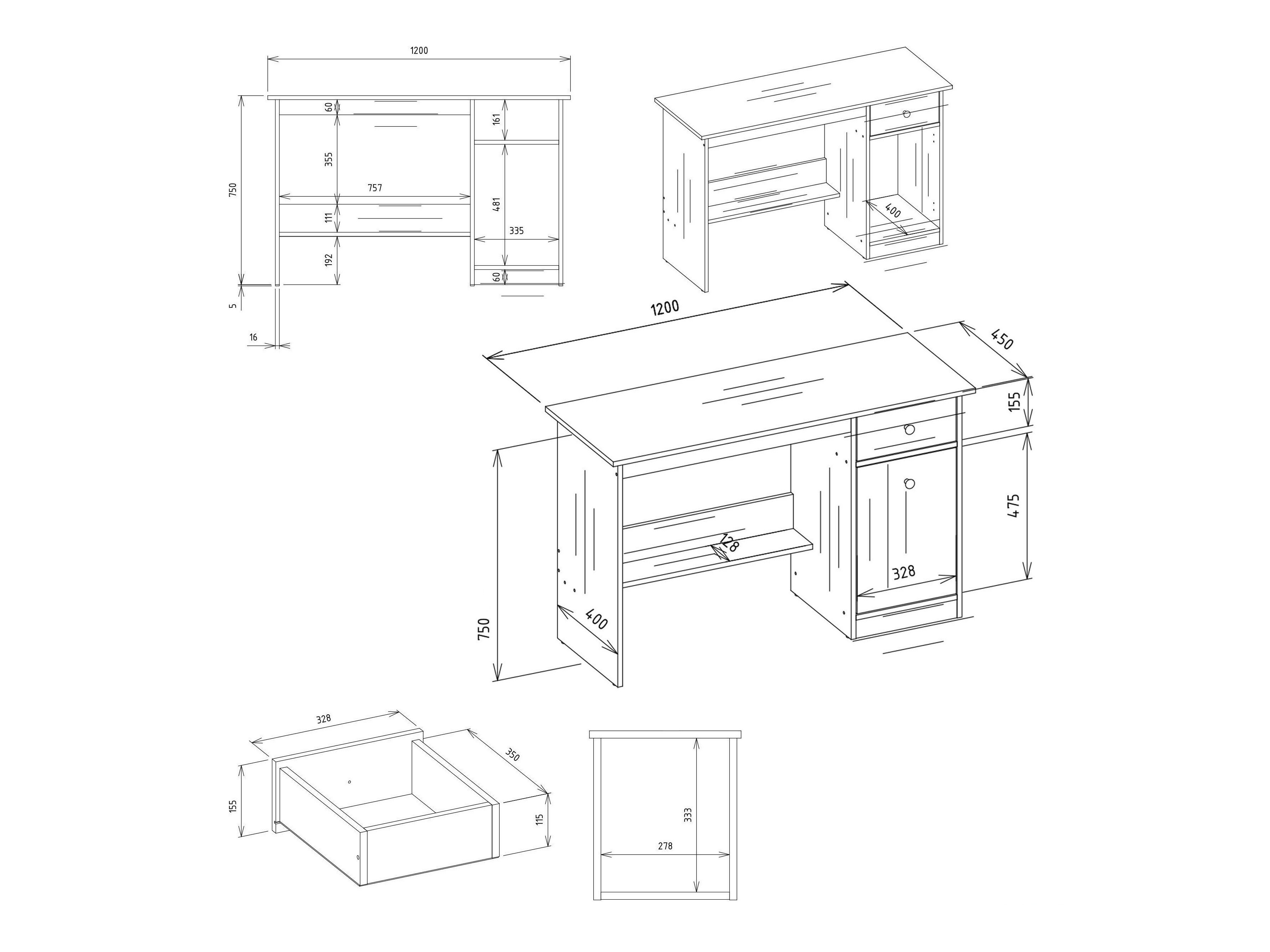 Desk Mandeville 376 (Artisan oak)