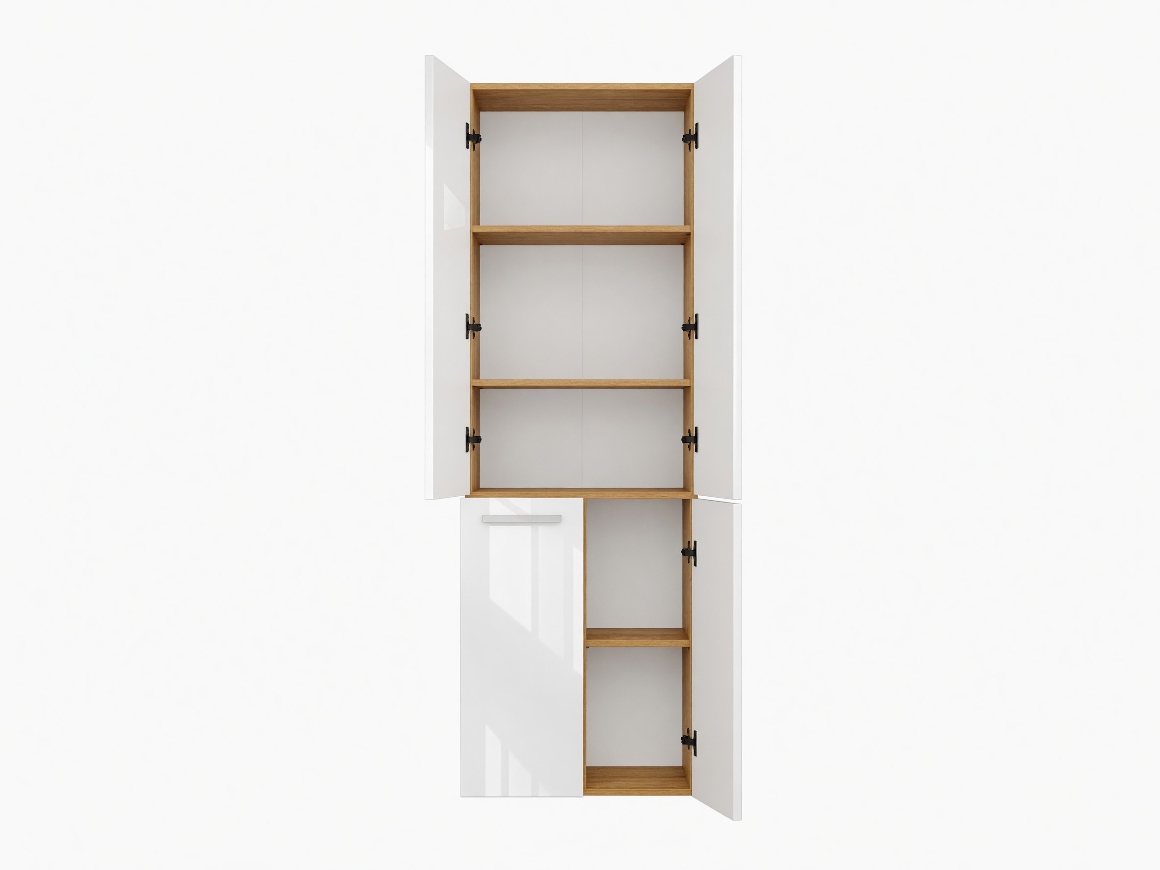 Freestanding bathroom cabinet Nolmaru 100 (Artisan oak + Glossy white)