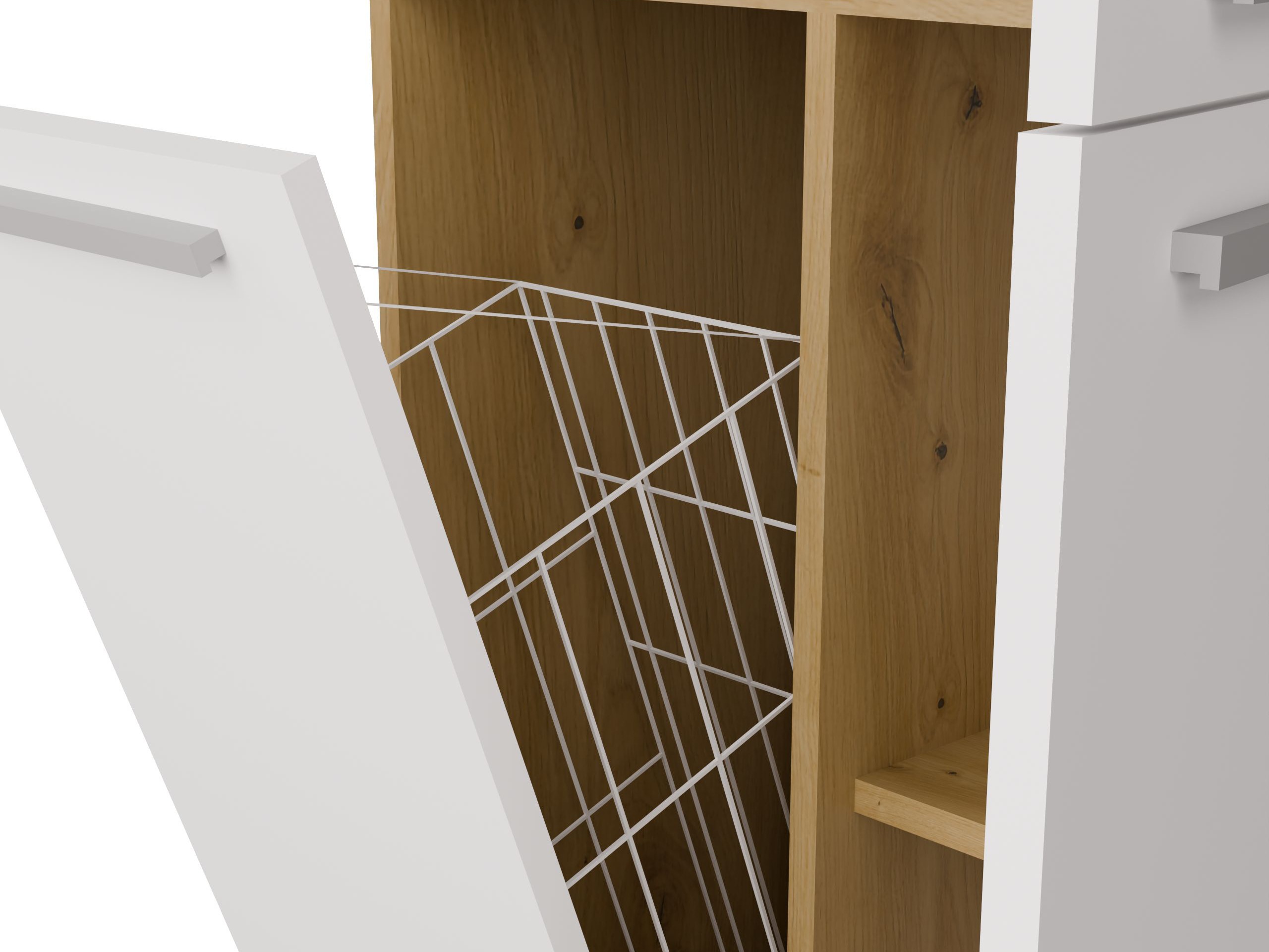 Standing bathroom cabinet Nolmaru 100 (Artisan oak + White)