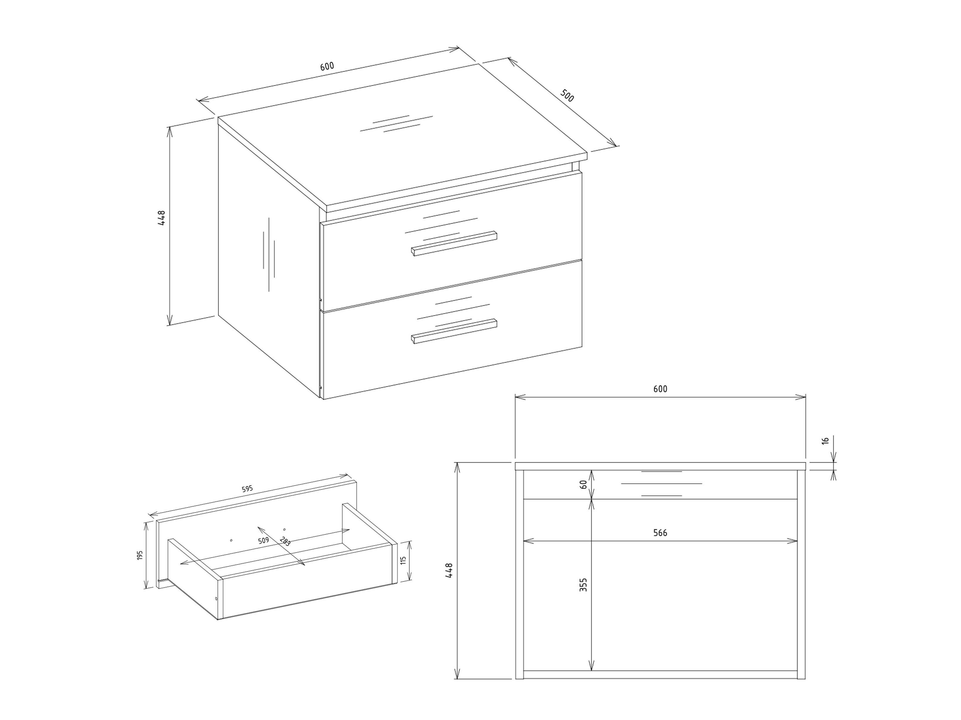 Wall-mounted bathroom cabinet for washbasin Nolmaru 112 (Cashmere)