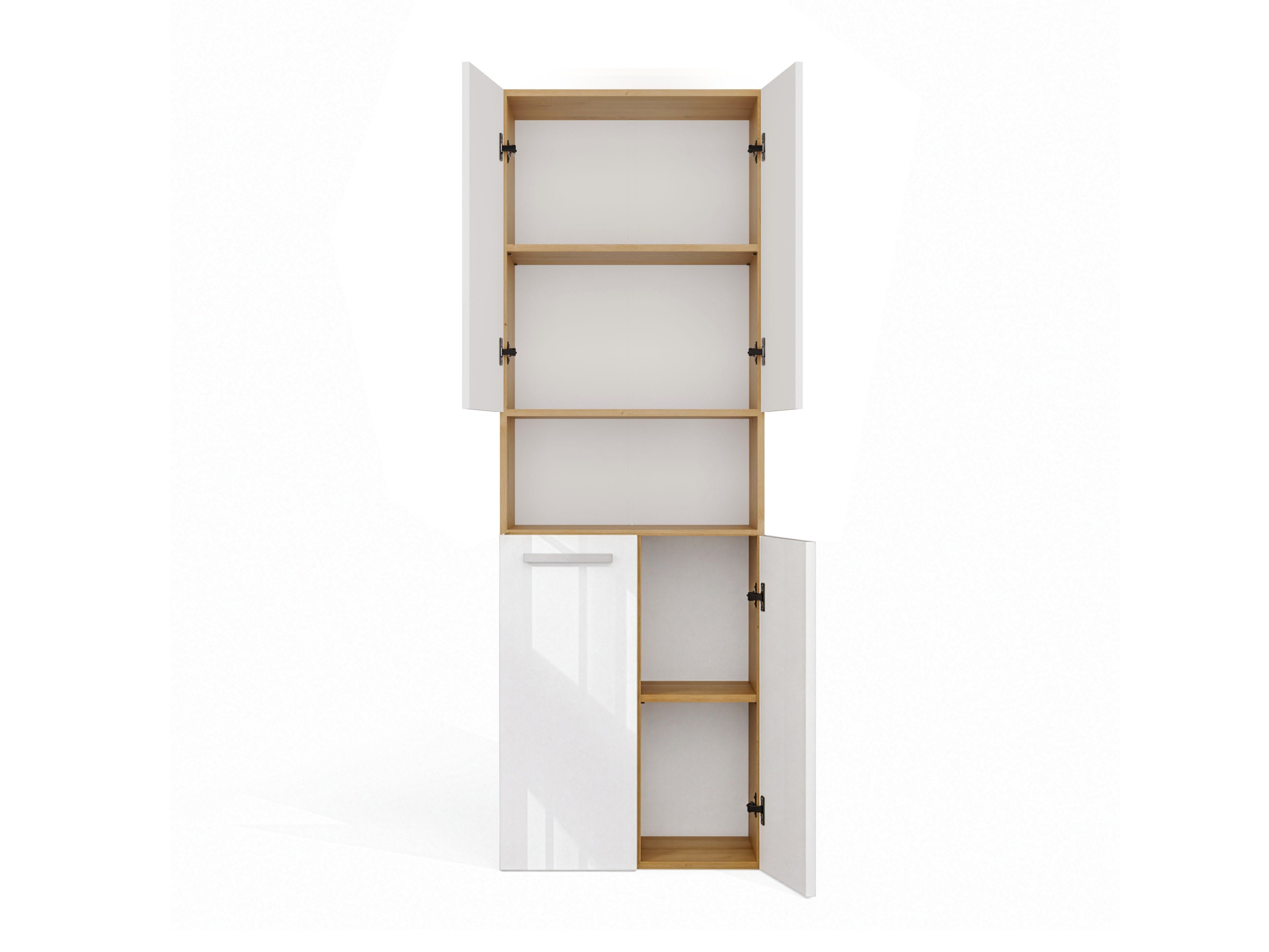 Standing bathroom cabinet Nolmaru 101 (Artisan oak + Glossy white)