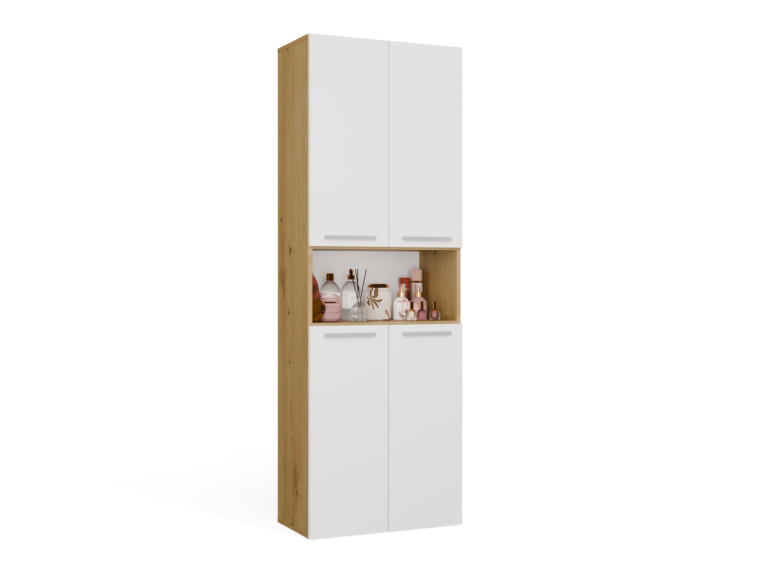Standing bathroom cabinet Nolmaru 101 (Artisan oak + White)