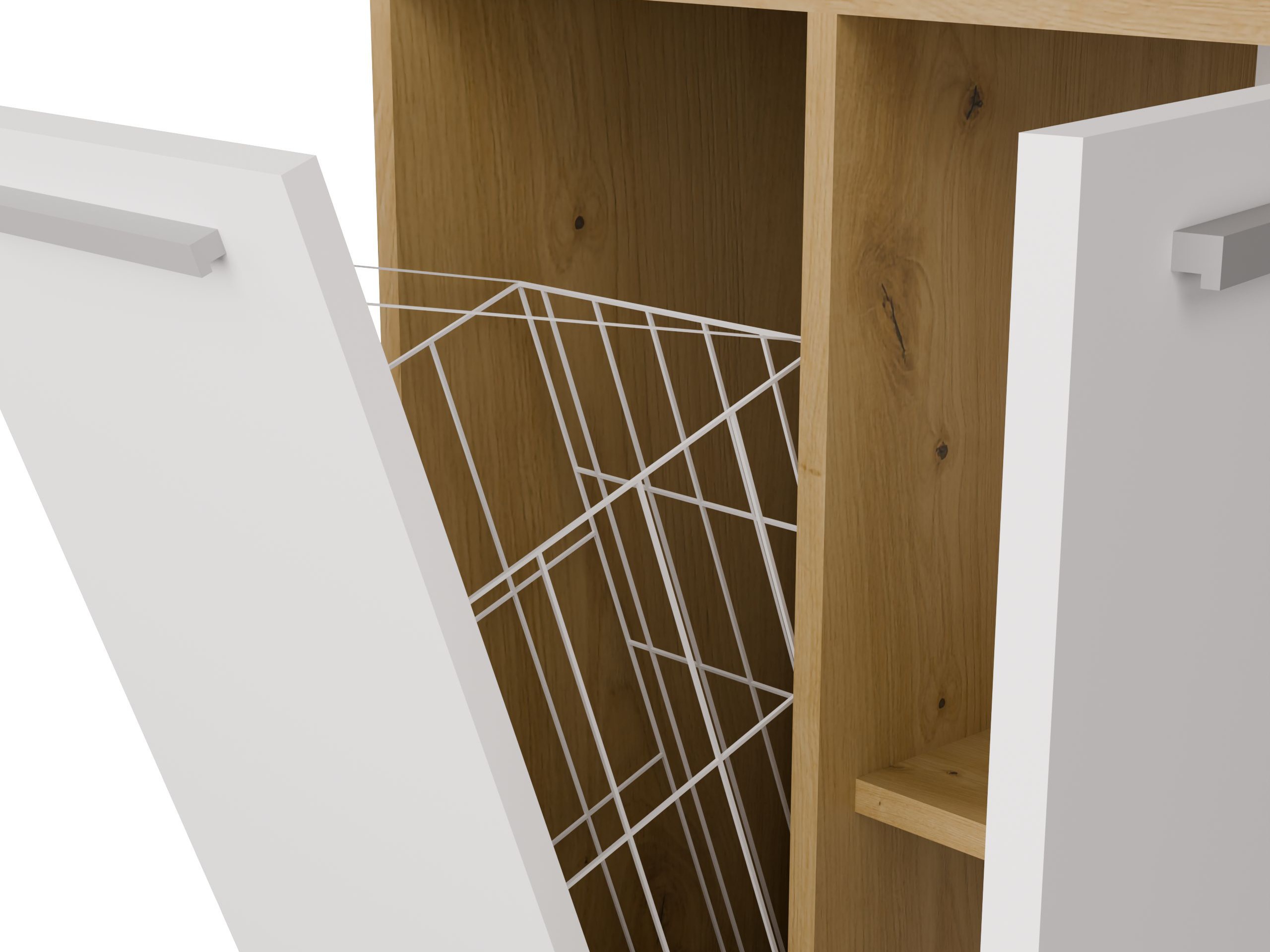 Standing bathroom cabinet Nolmaru 101 (Artisan oak + White)