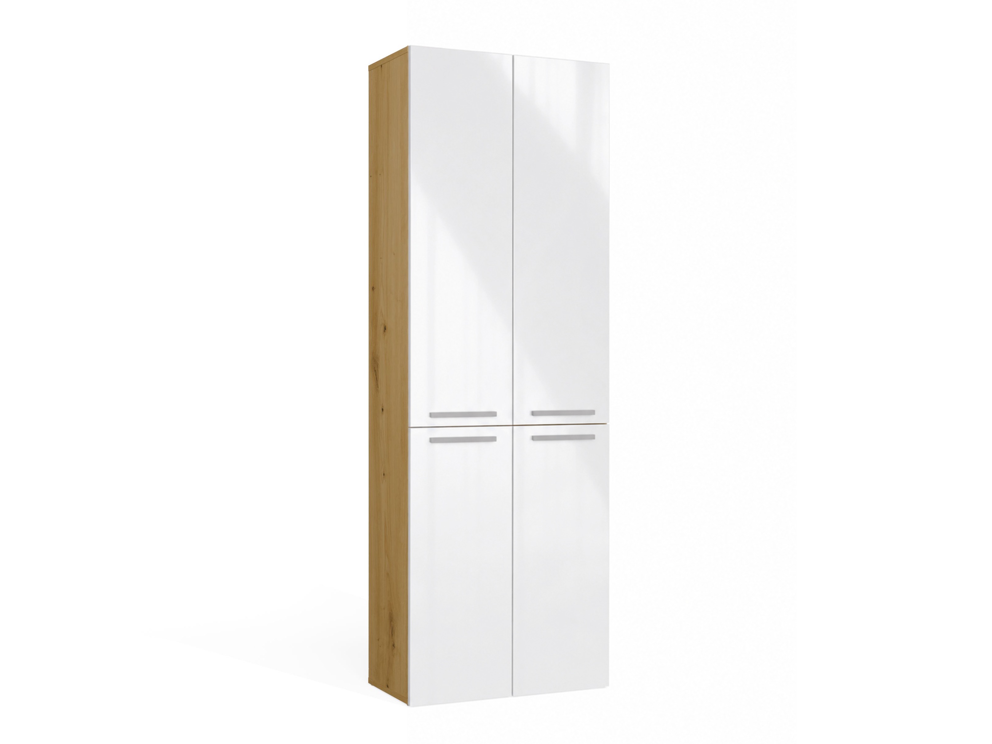 Standing bathroom cabinet Nolmaru 102 (Artisan oak + Glossy white)