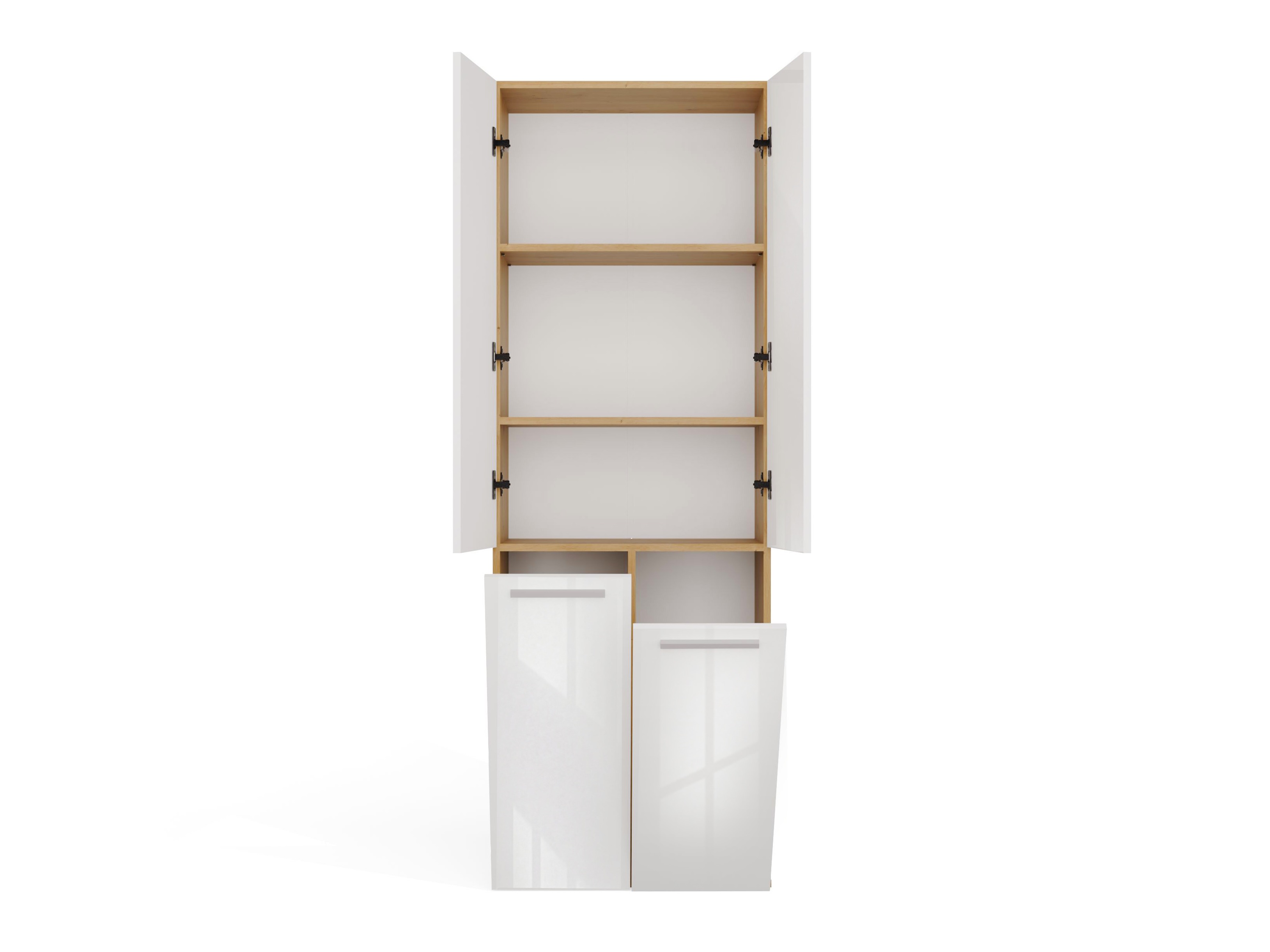 Standing bathroom cabinet Nolmaru 102 (Artisan oak + Glossy white)