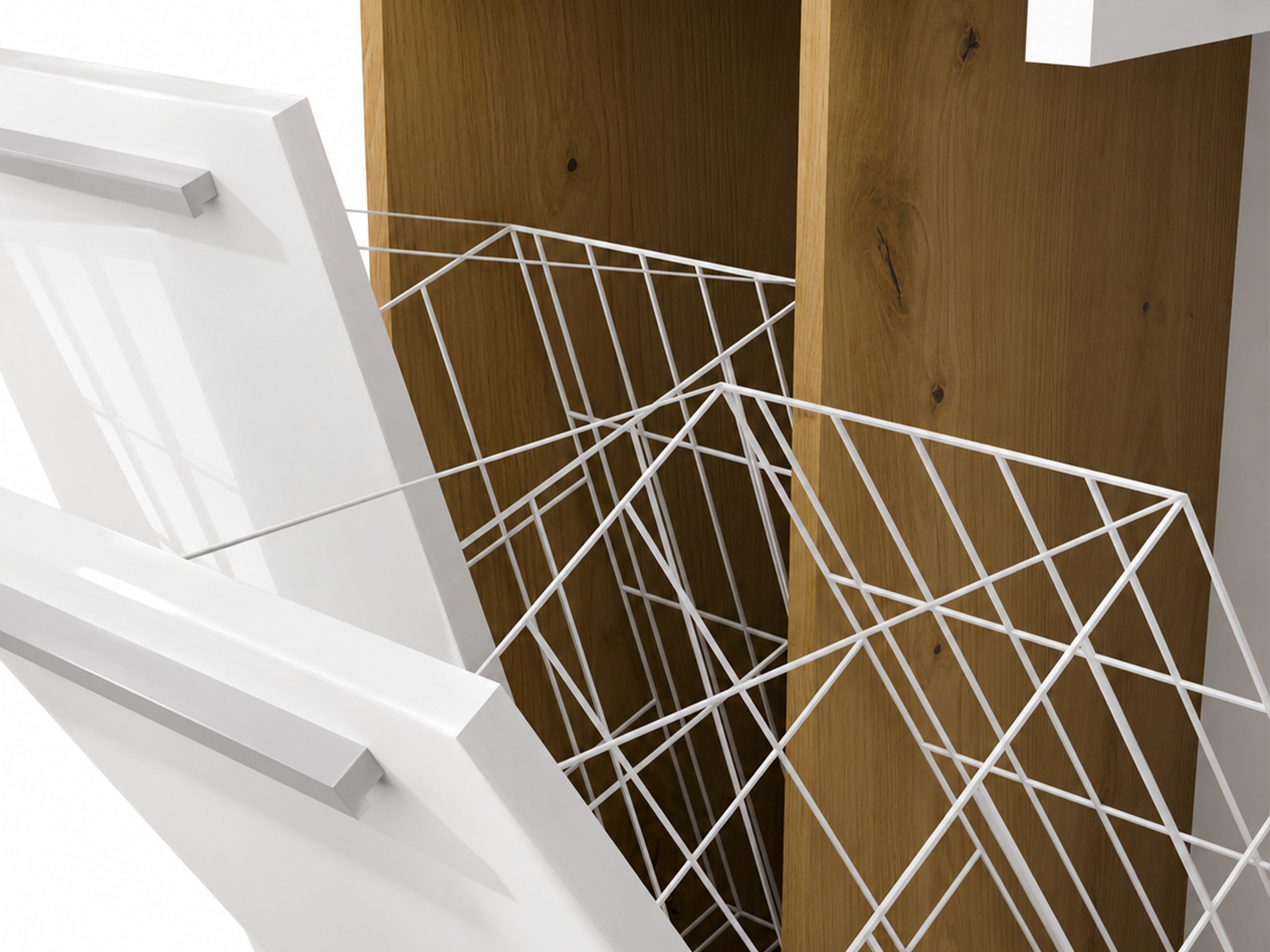 Standing bathroom cabinet Nolmaru 102 (Artisan oak + Glossy white)