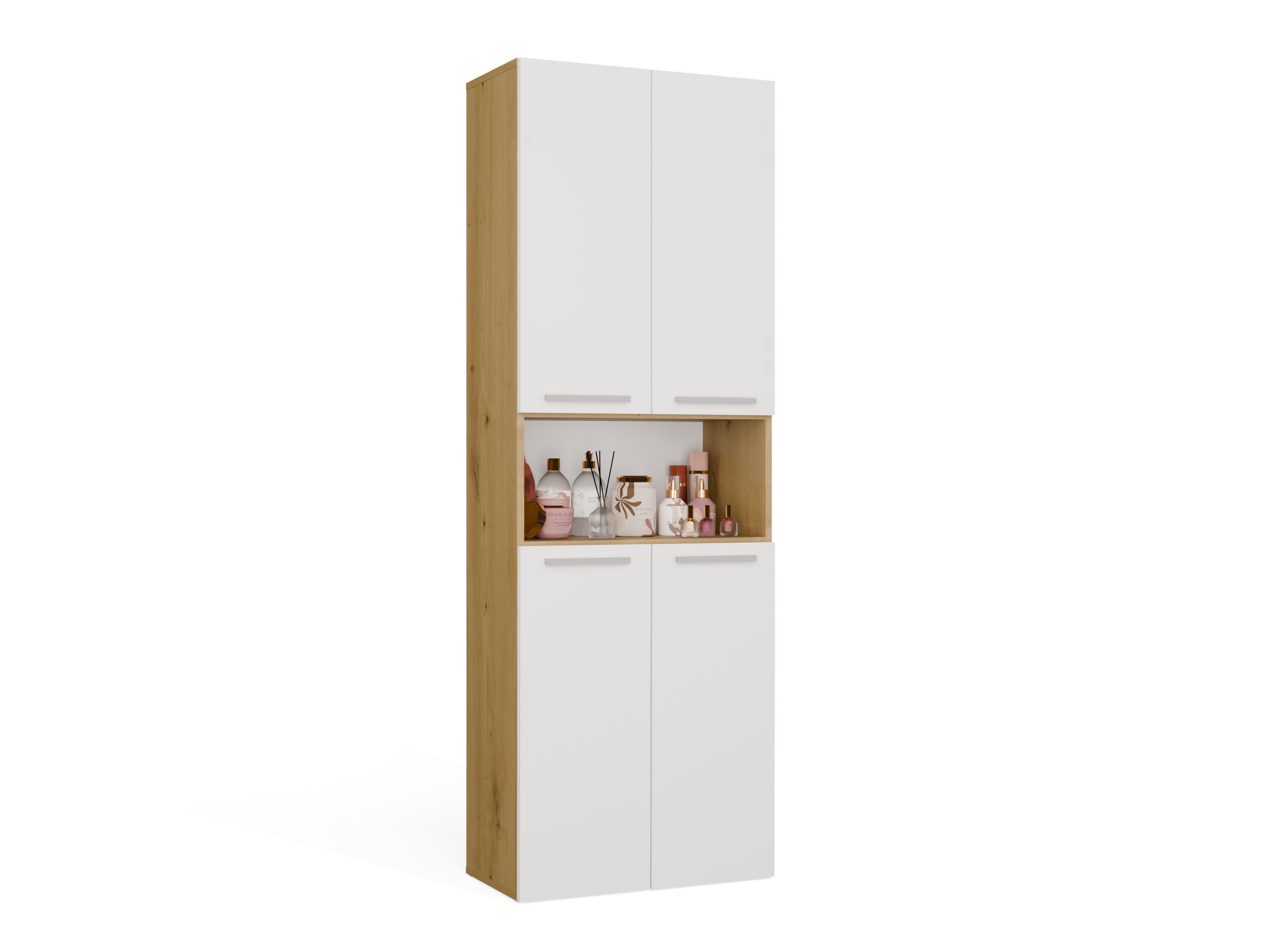 Standing bathroom cabinet Nolmaru 103 (Artisan oak + White)