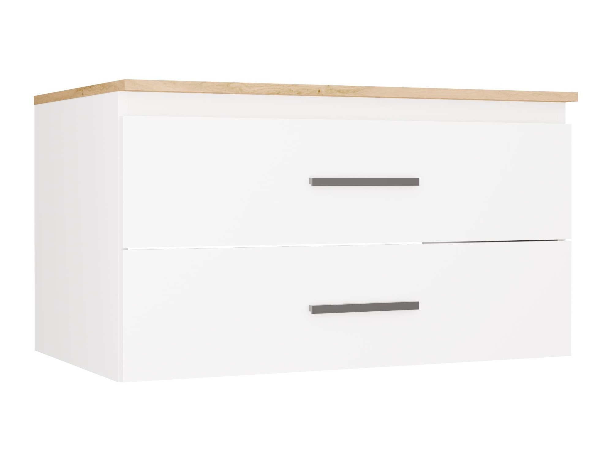 Wall-mounted bathroom cabinet for washbasin Nolmaru 113 (Artisan oak + White)