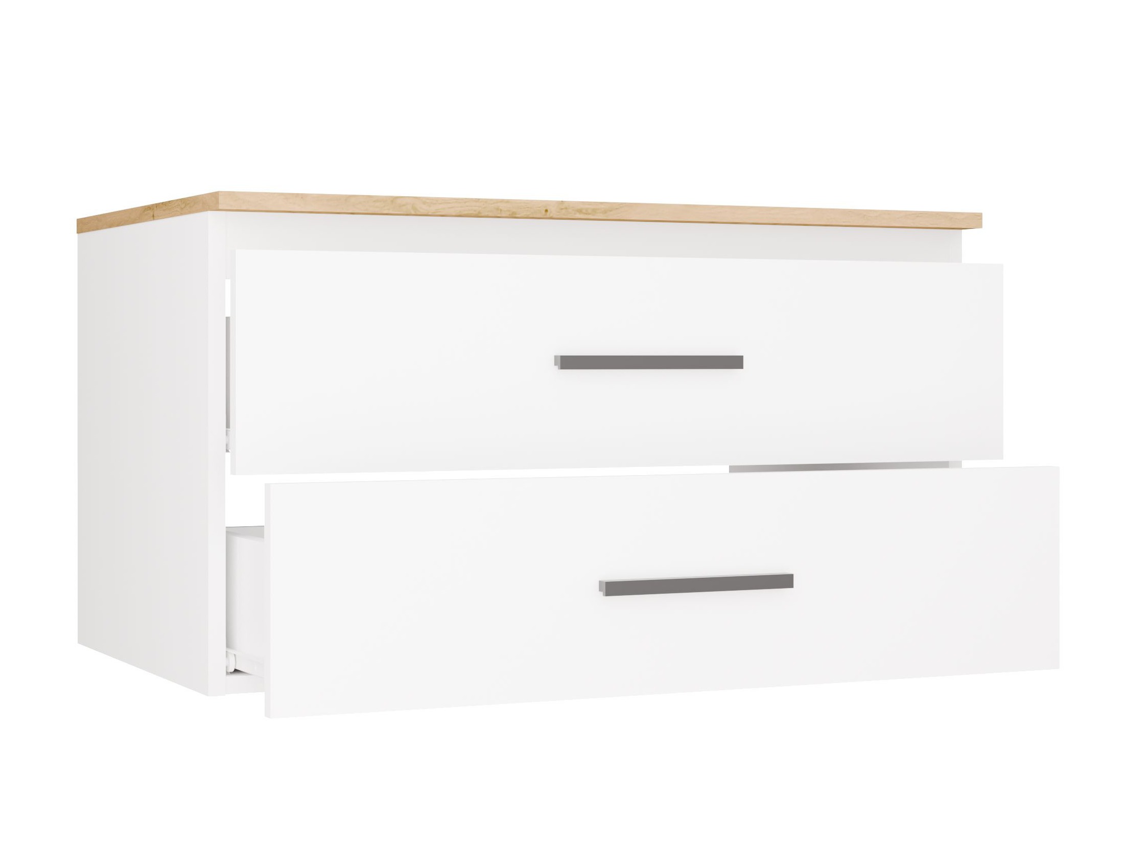 Wall-mounted bathroom cabinet for washbasin Nolmaru 113 (Artisan oak + White)