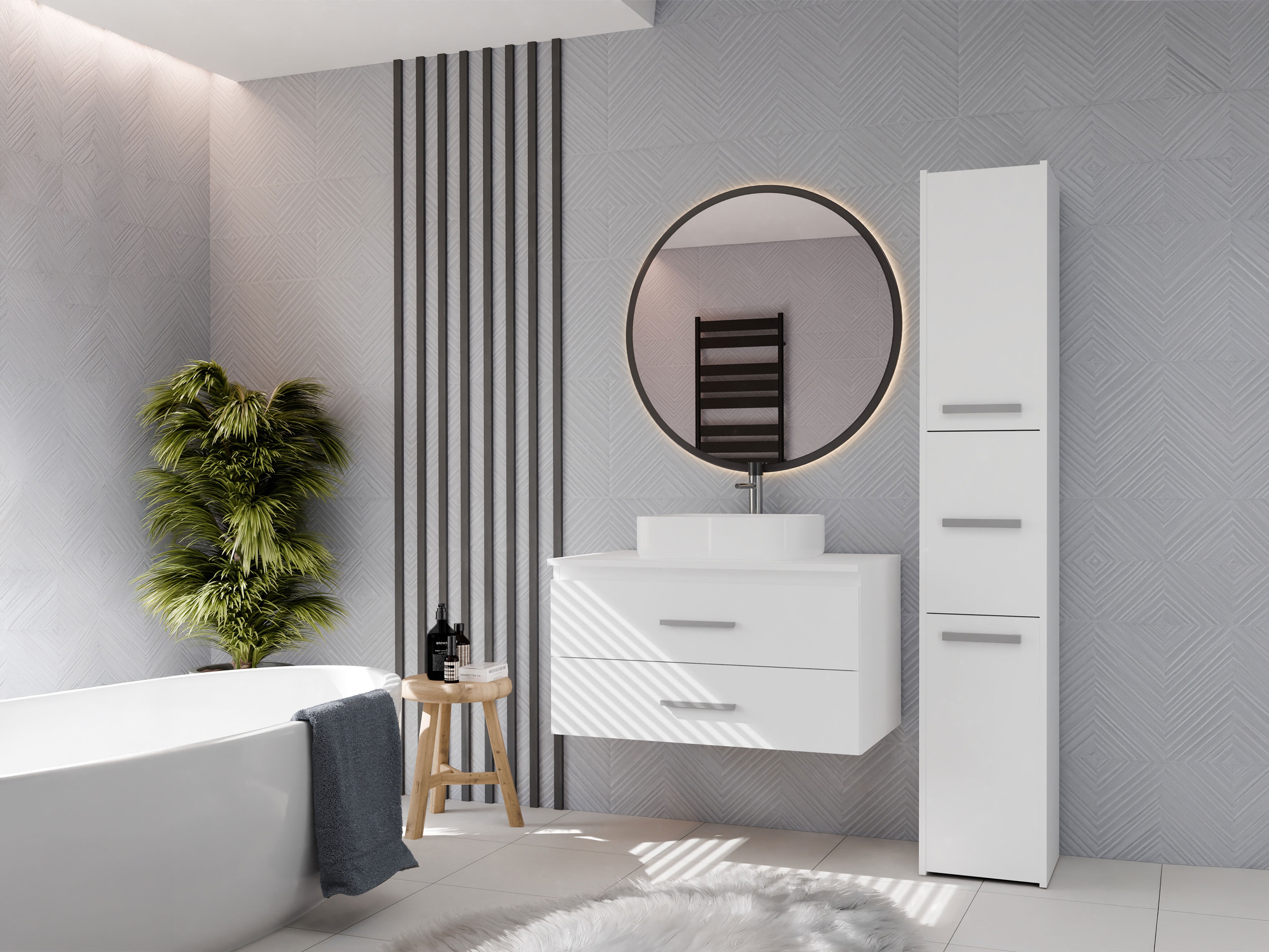 Wall-mounted bathroom cabinet for washbasin Nolmaru 113 (White)