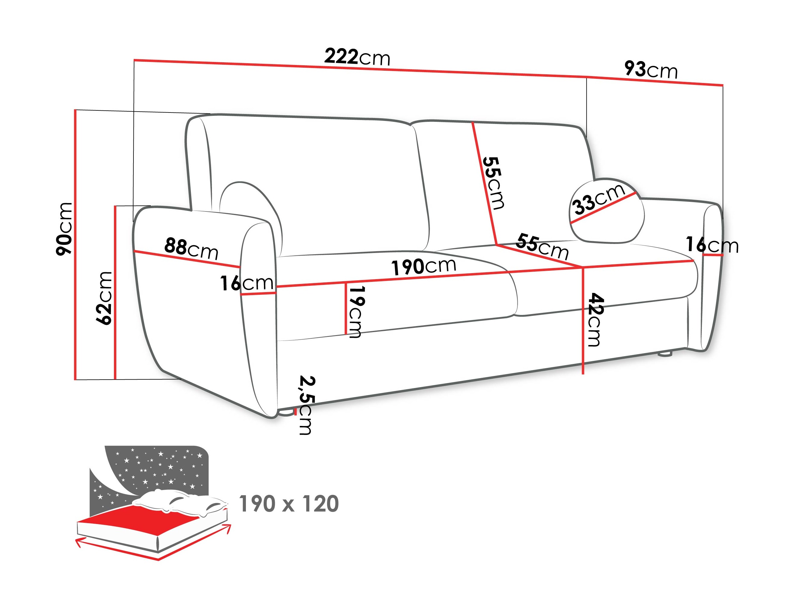 Sofa bed Pagis (Taro 01)