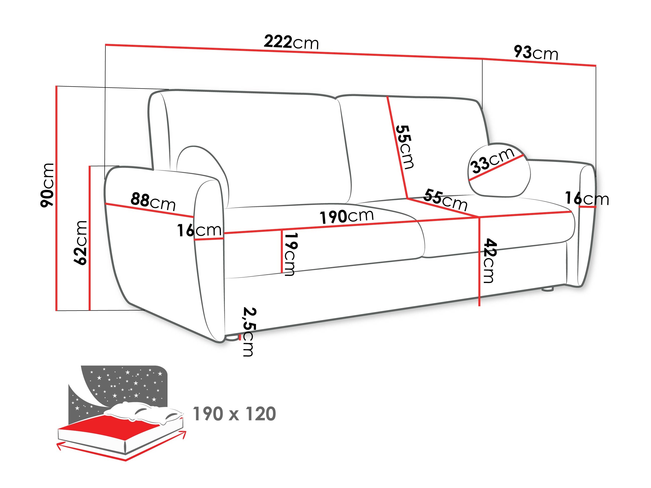 Sofa bed Pagis (Taro 05)