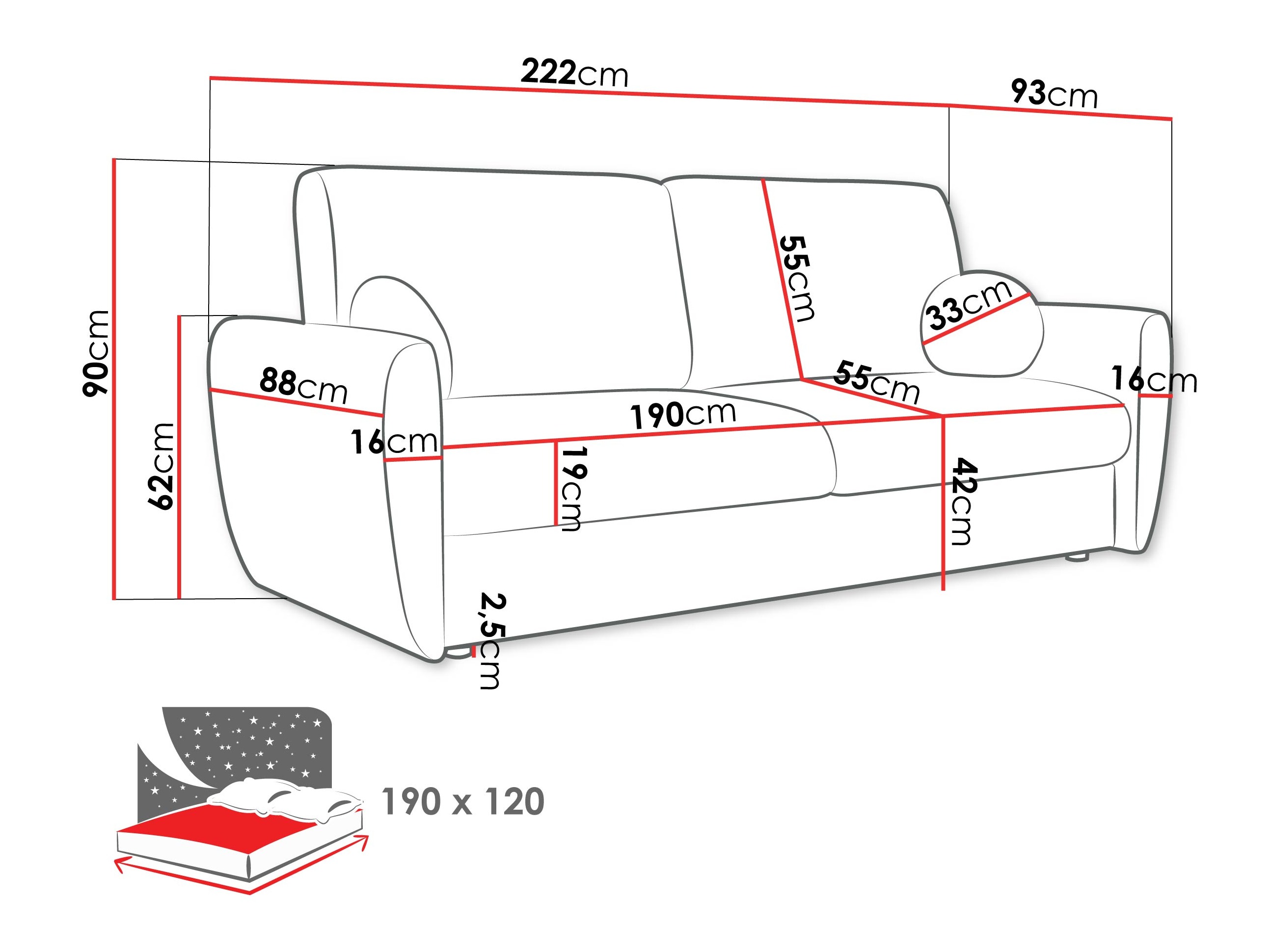 Sofa bed Pagis (Taro 33)