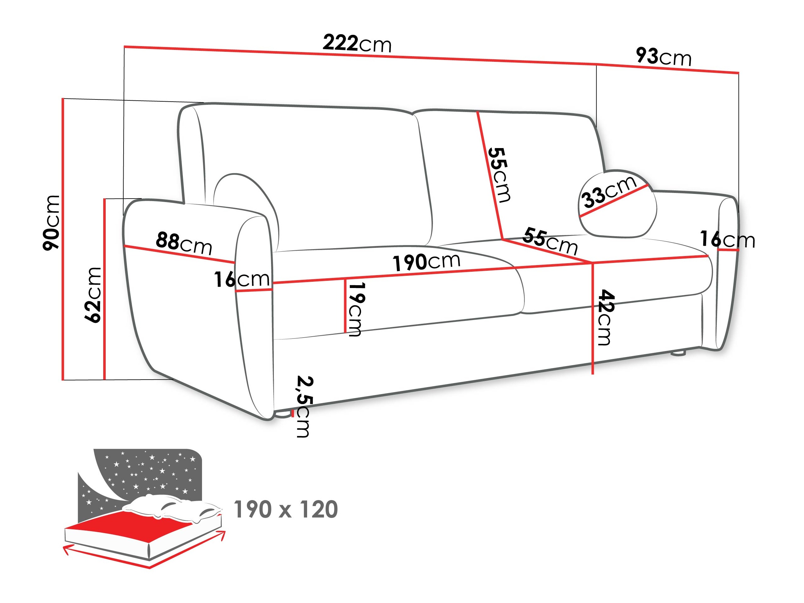 Sofa bed Pagis (Taro 98)