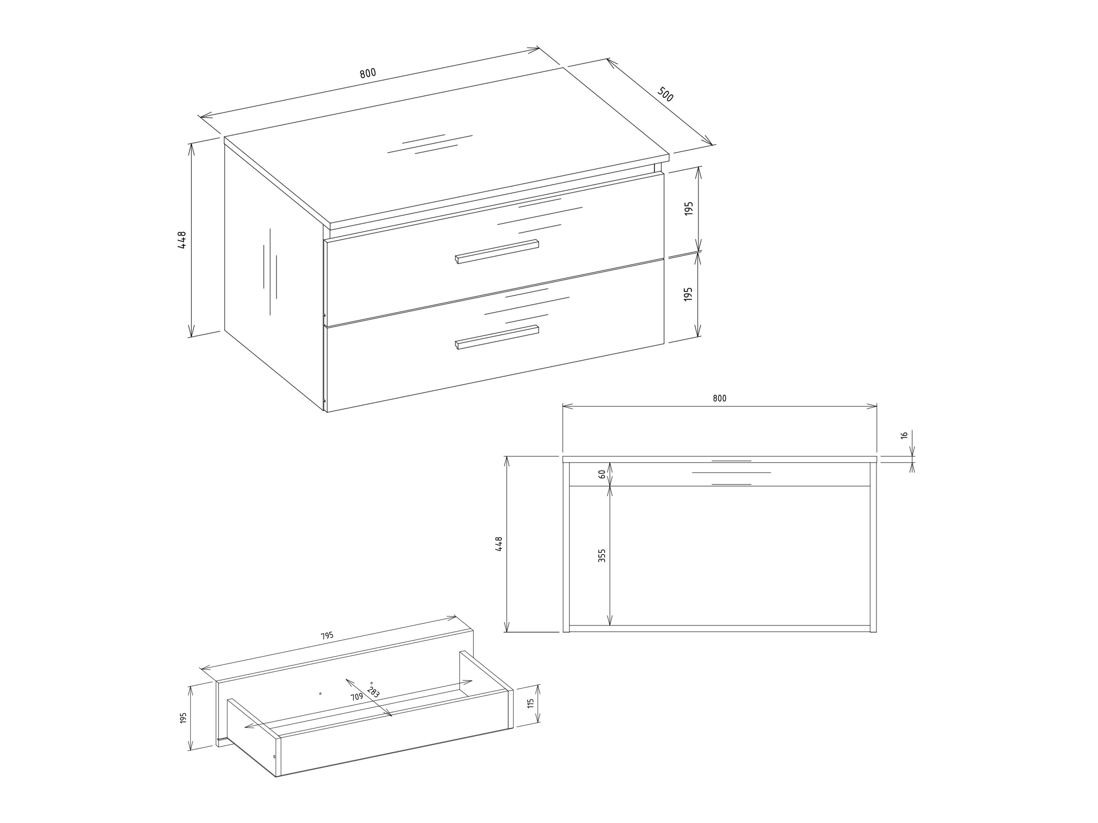 Wall-mounted bathroom cabinet for washbasin Nolmaru 113 (Artisan oak)