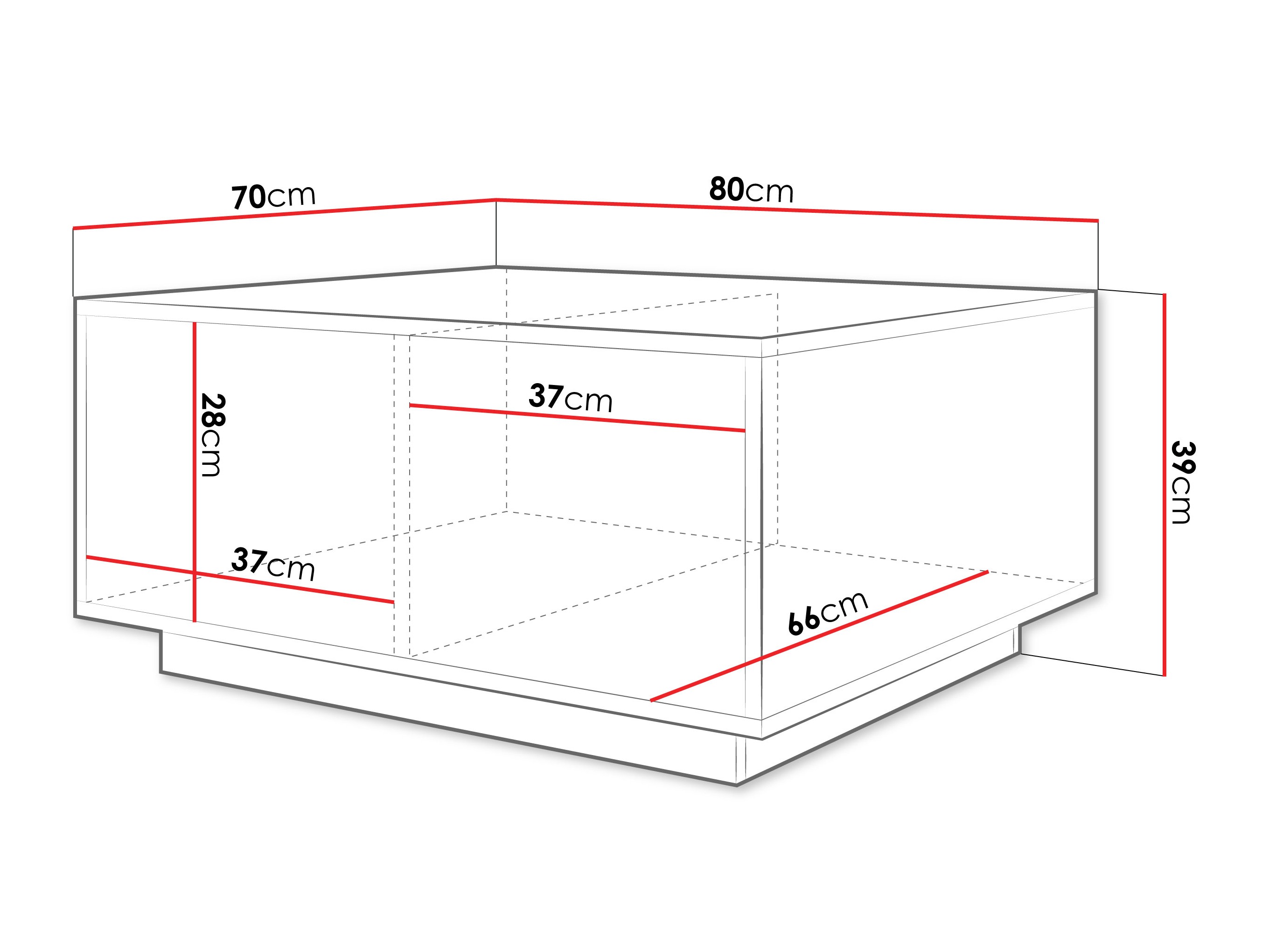 Coffee table Comfivo Unda (Black marble + Black)