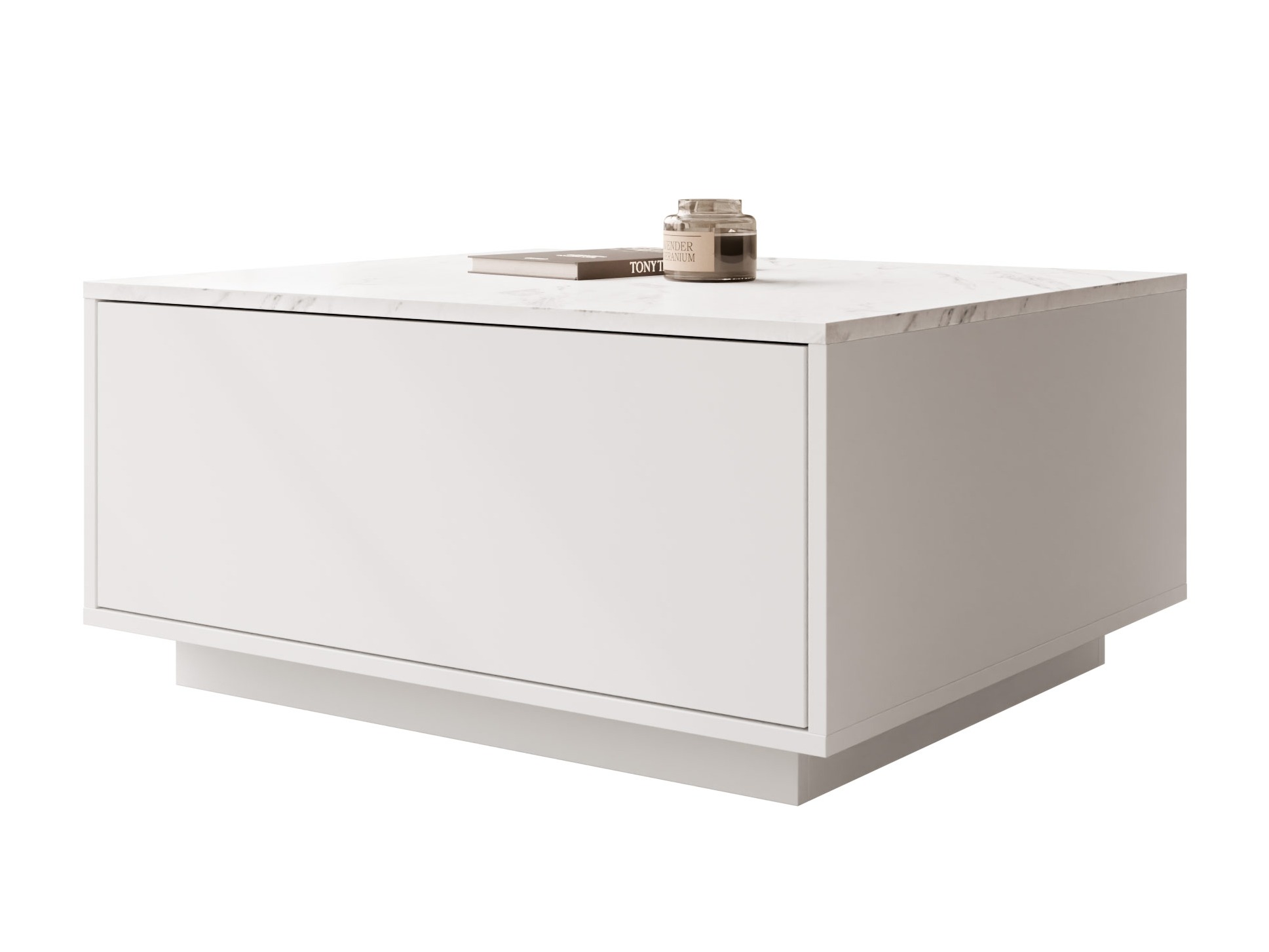 Coffee table Comfivo Unda (White marble + White)