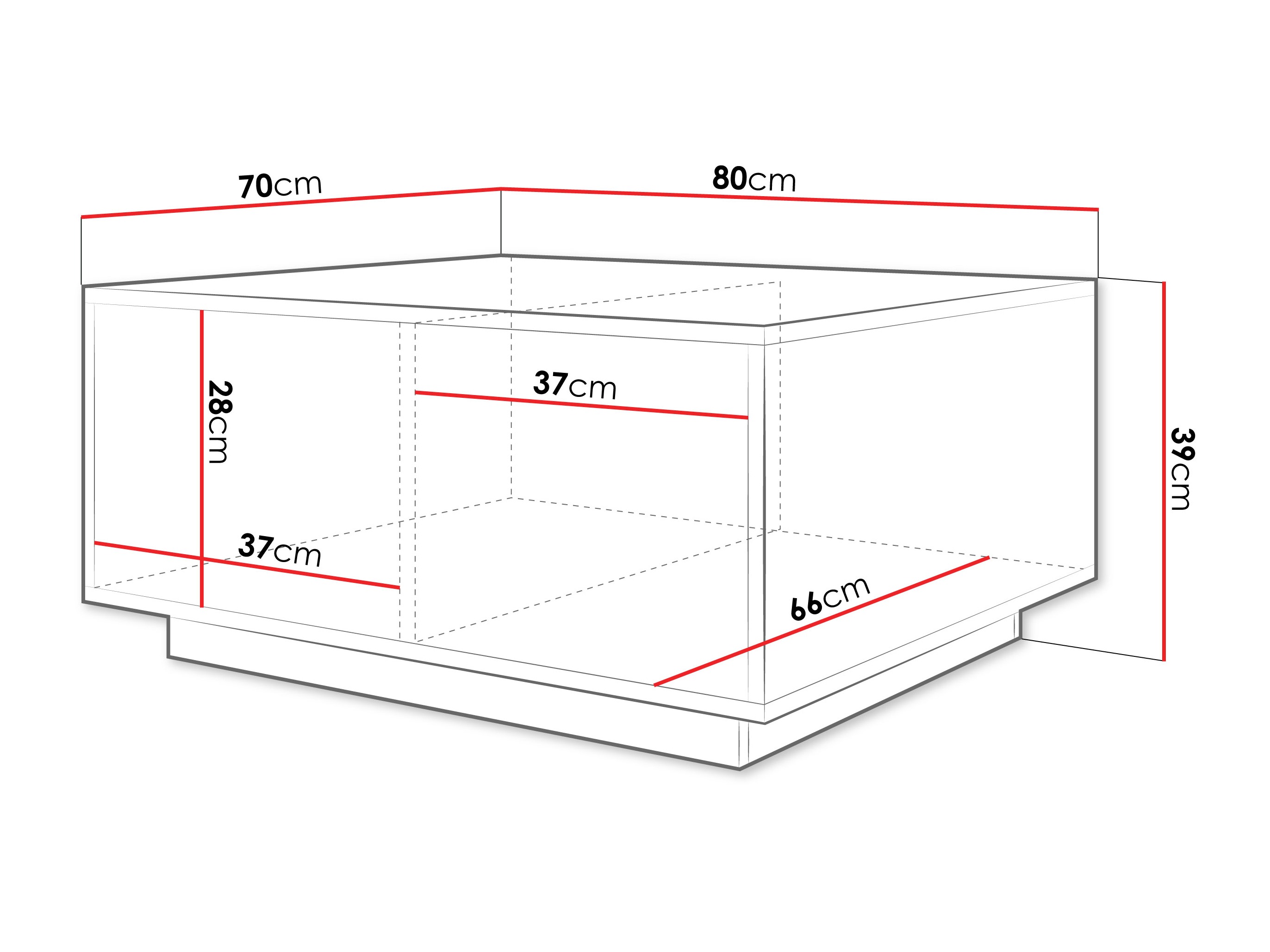 Coffee table Comfivo Unda (White marble + White)