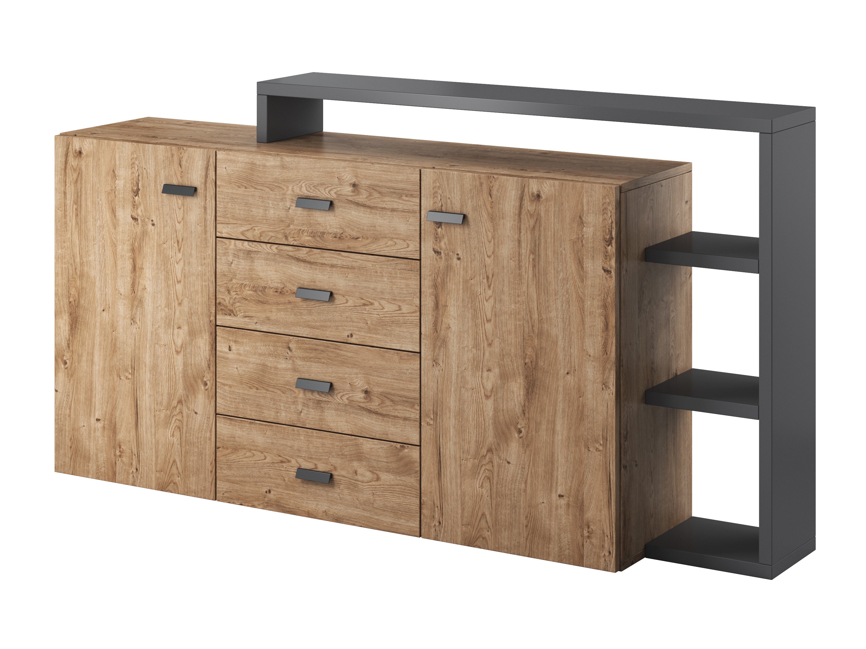 Chest of drawers Lutiva 106 (Anthracite + Ribbeck oak)