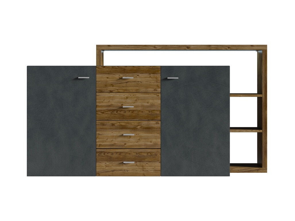 Chest of drawers Lutiva 106 (Matera grey + Dark spruce)