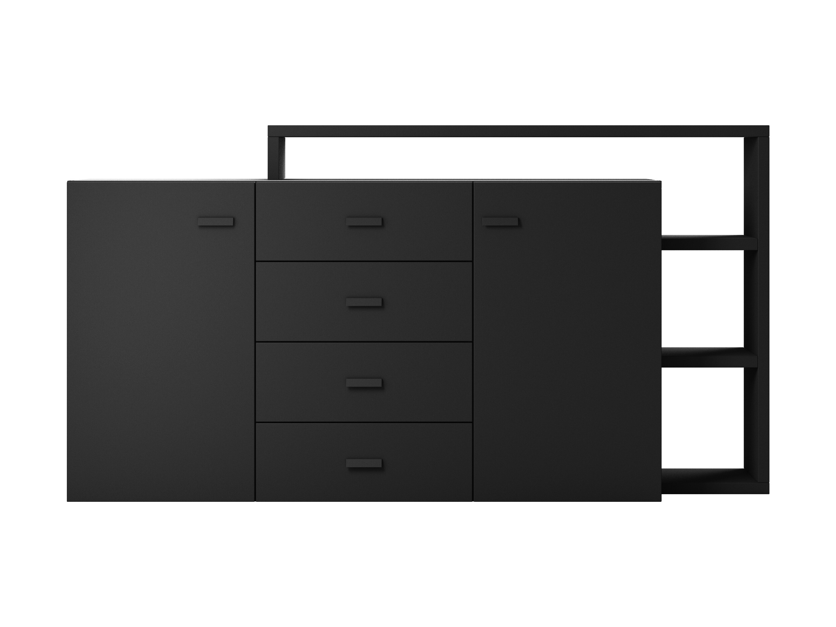 Chest of drawers Lutiva 106 (Matte black)